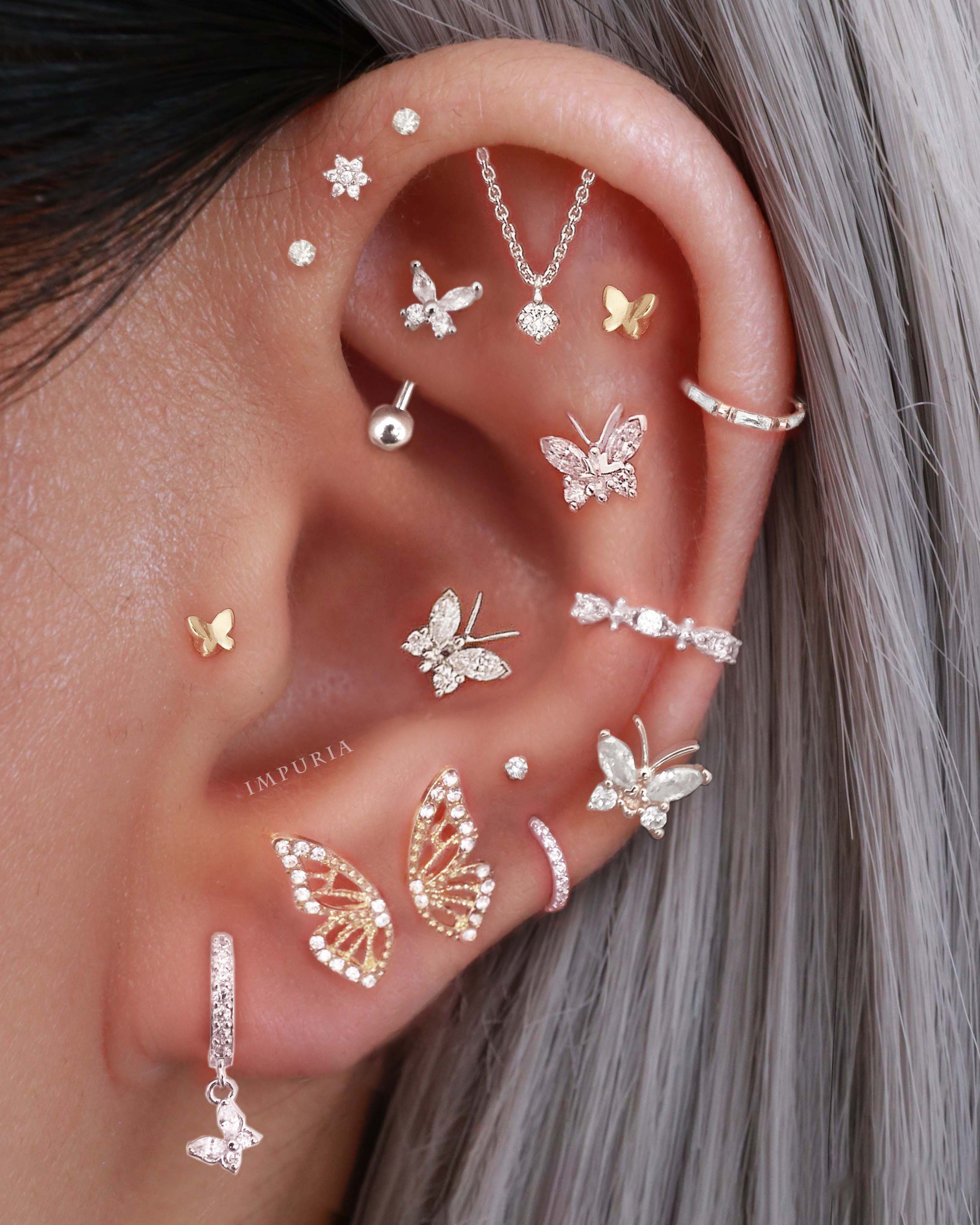 Grace Butterfly Ear Piercing Stud