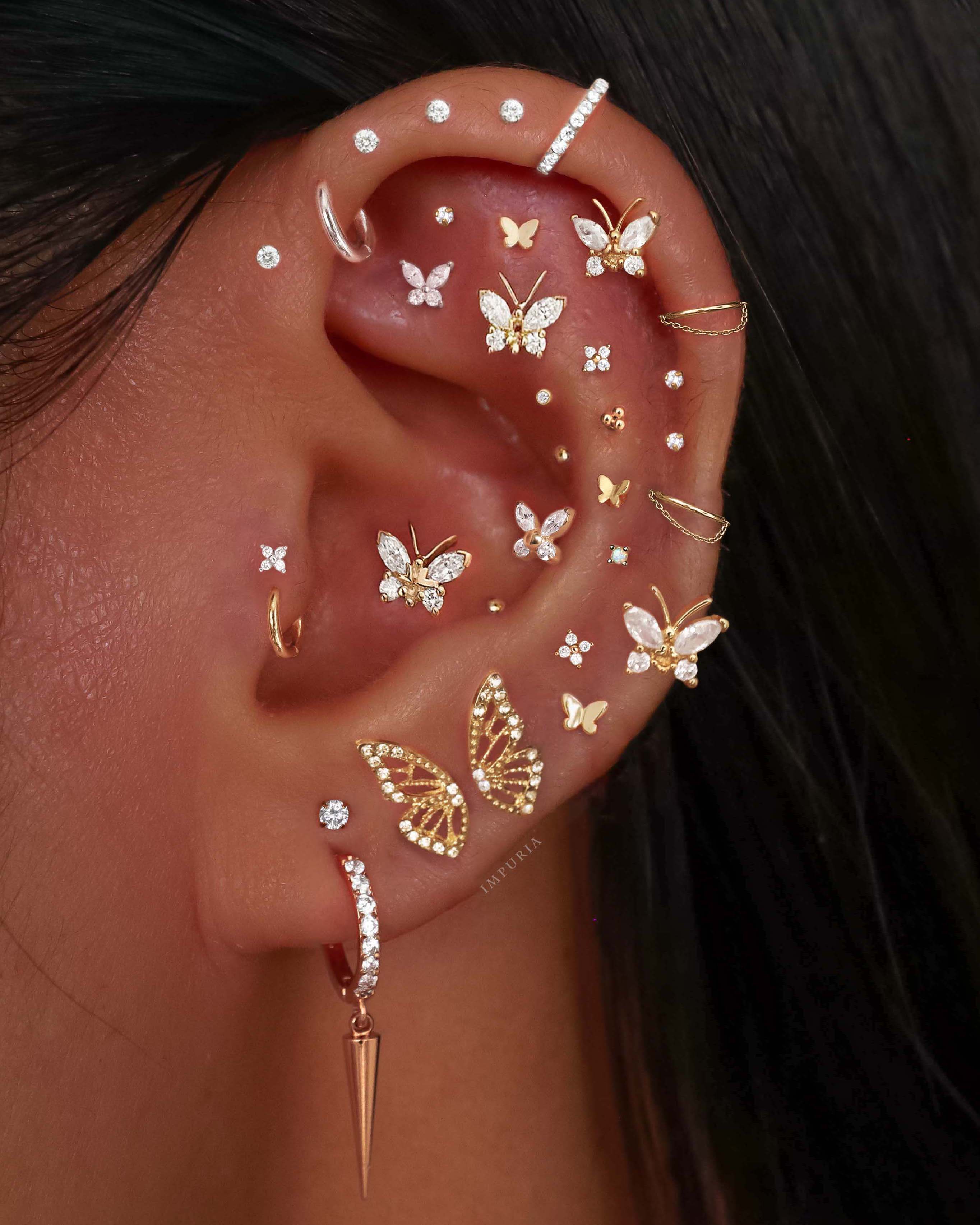 Eli Spike Drop Eternity Huggie Hoop Earrings