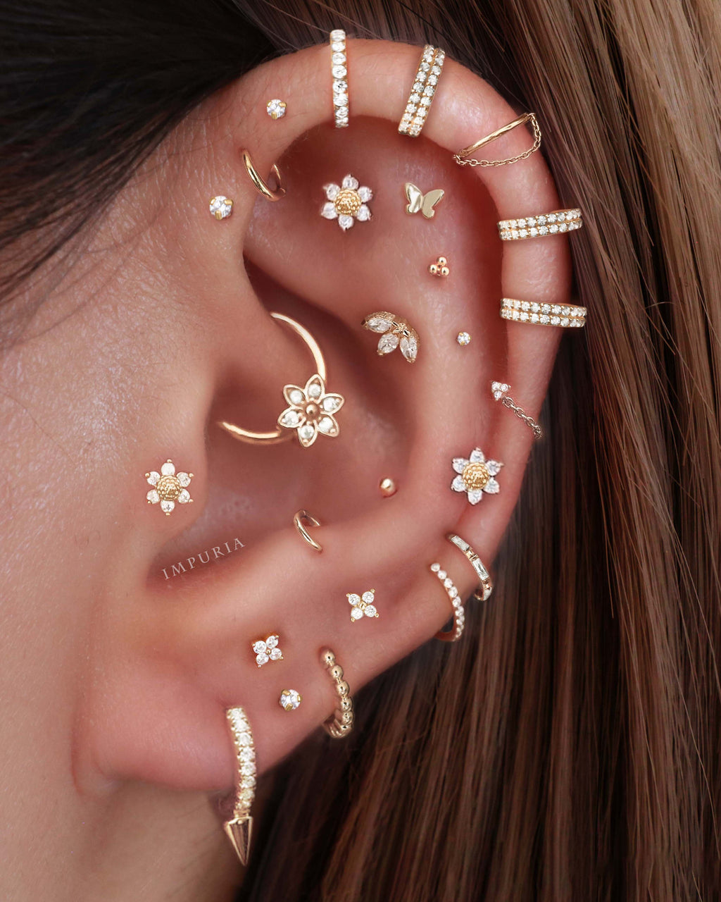 Papillon Butterfly Ear Piercing Earring Stud