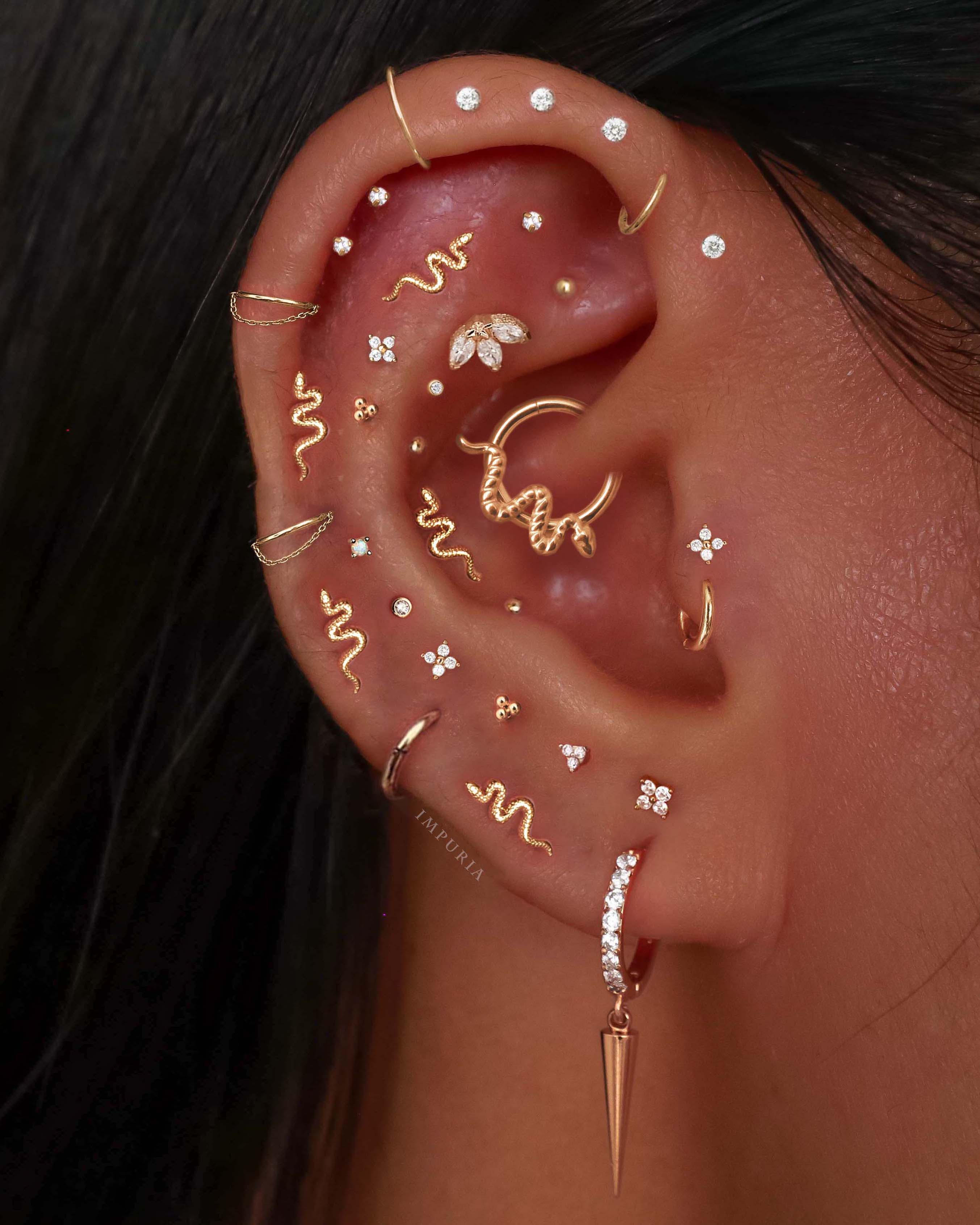 Sparkle Crystal Threaded Prong Ear Piercing Earring Stud Set