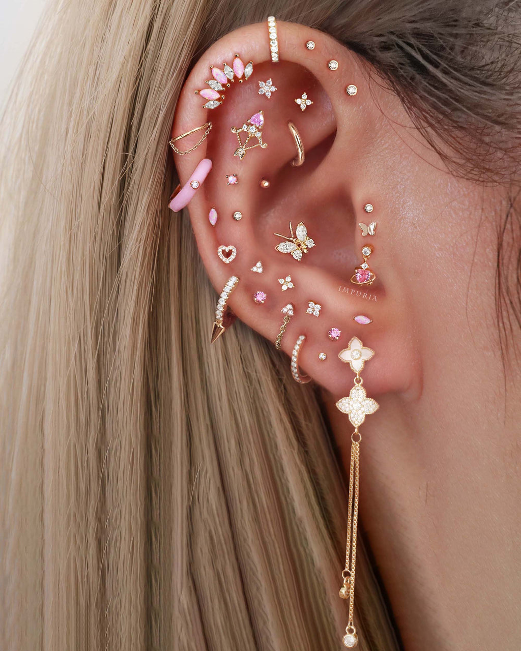 Eli Crystal Pave Single Spike Eternity Hoop Huggie Earrings