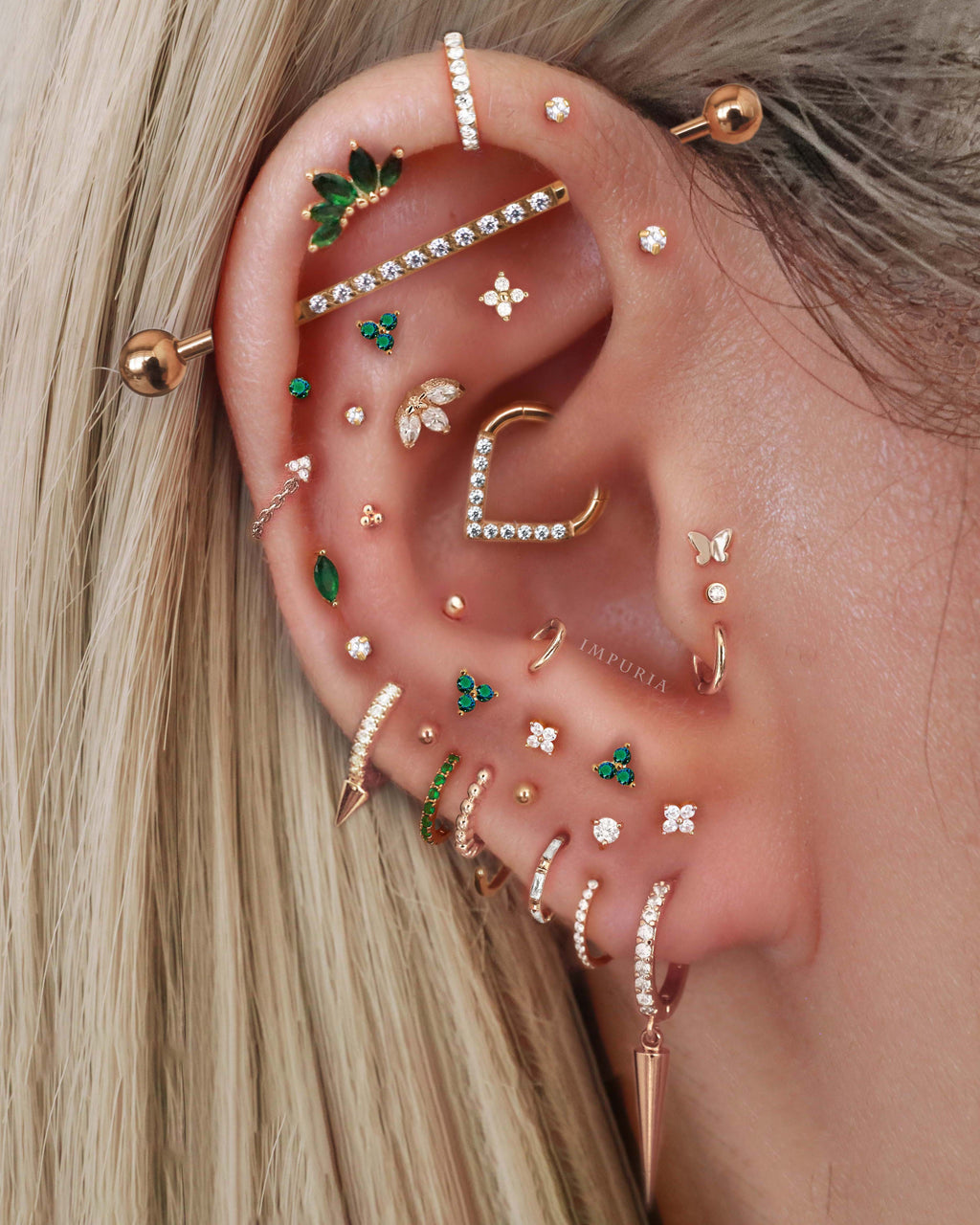 Em Minimalist Crystal Prong Hoop Ring Earrings