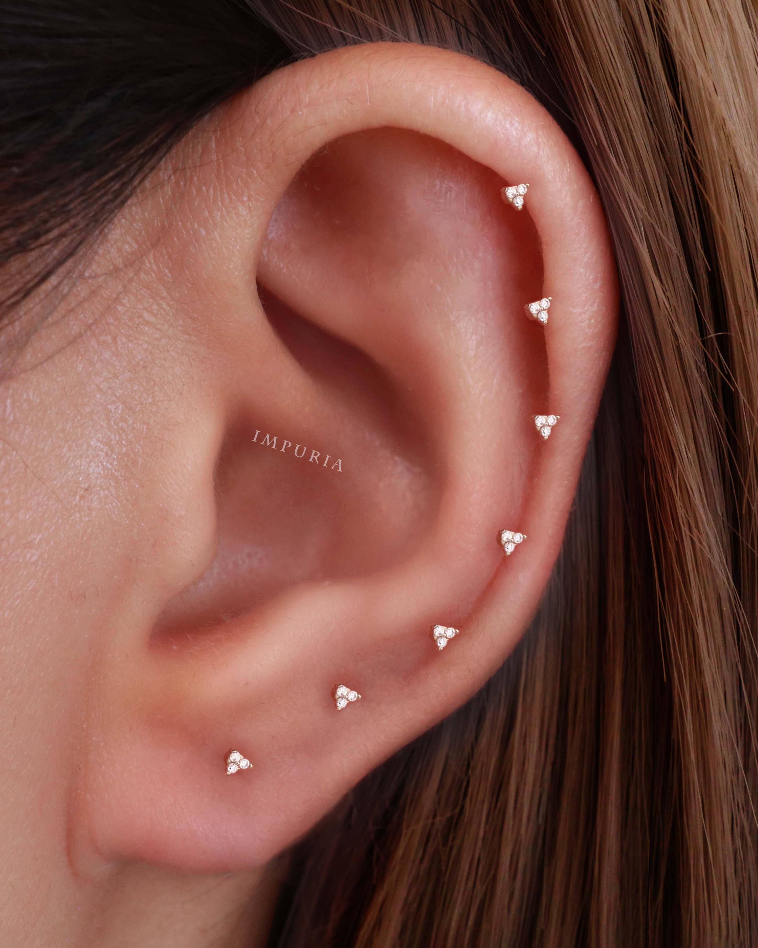 Eternity Crystal 14K Gold Ear Piercing Stud