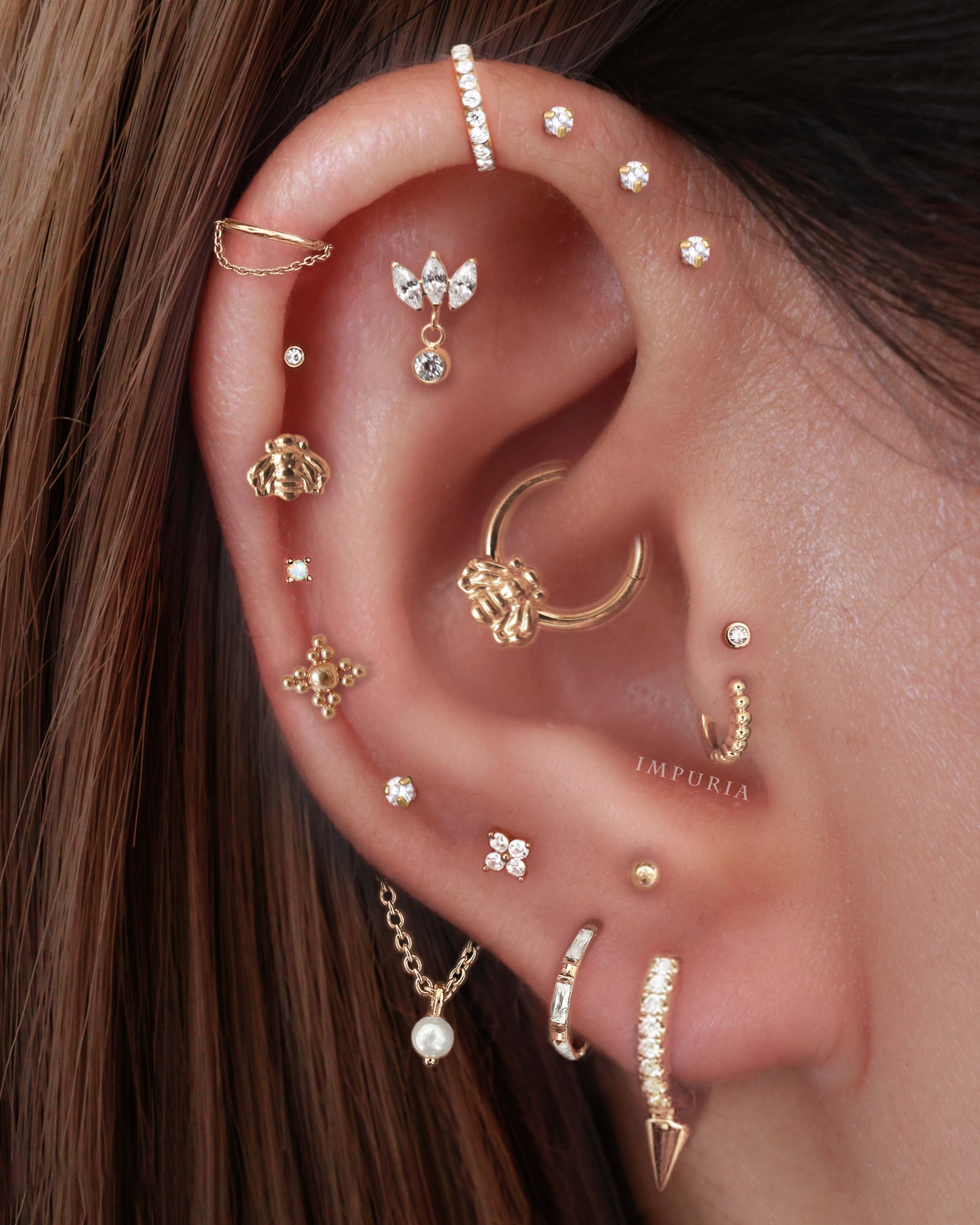 Eli Crystal Pave Single Spike Eternity Hoop Huggie Earrings