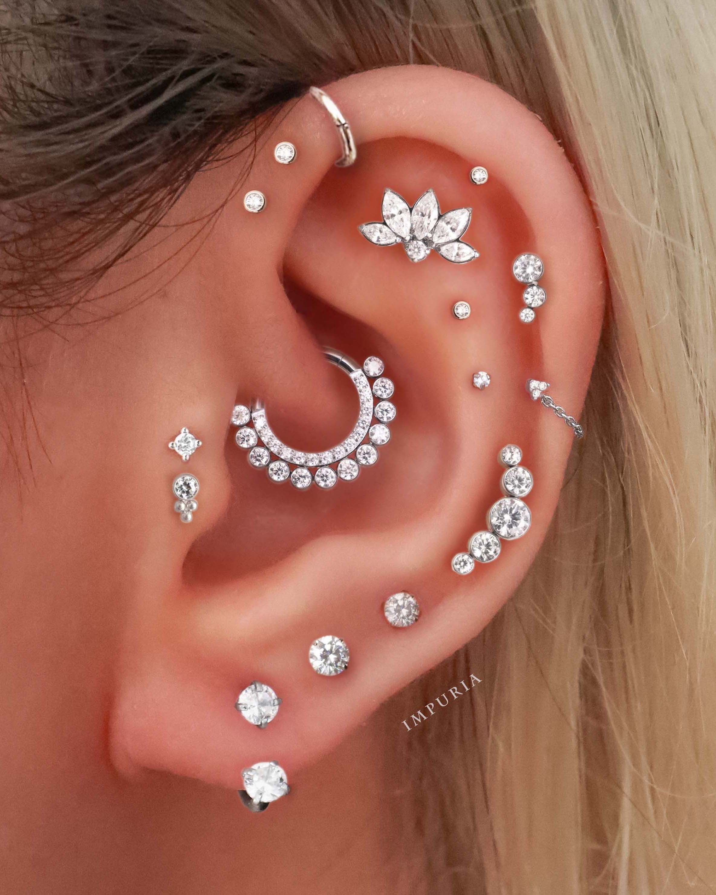 Kamala Lotus Ear Piercing Stud