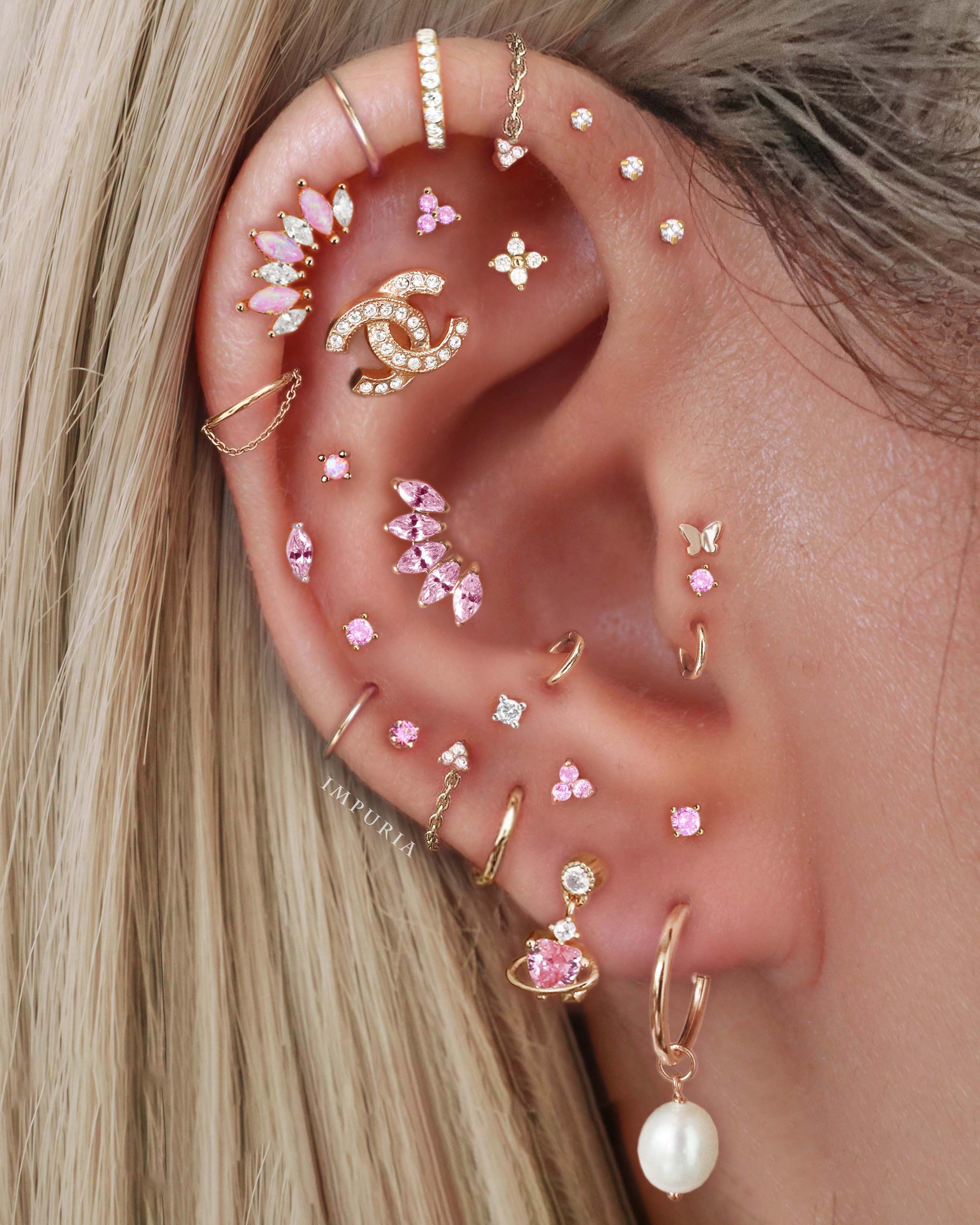 Enigma Opal Crystal Marquise Cluster Ear Piercing Earring Stud