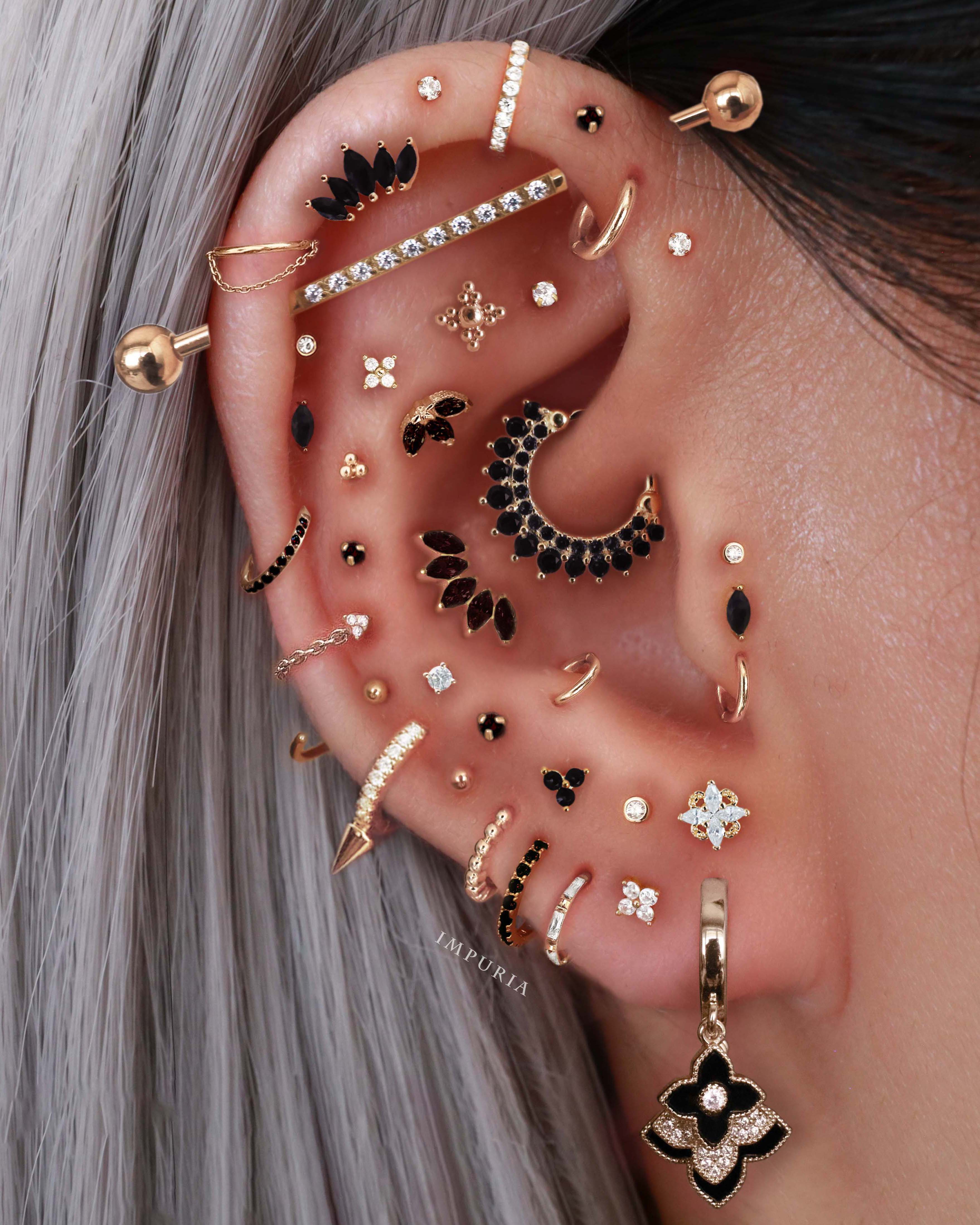 Ember Link Chain Ear Piercing Earring Stud