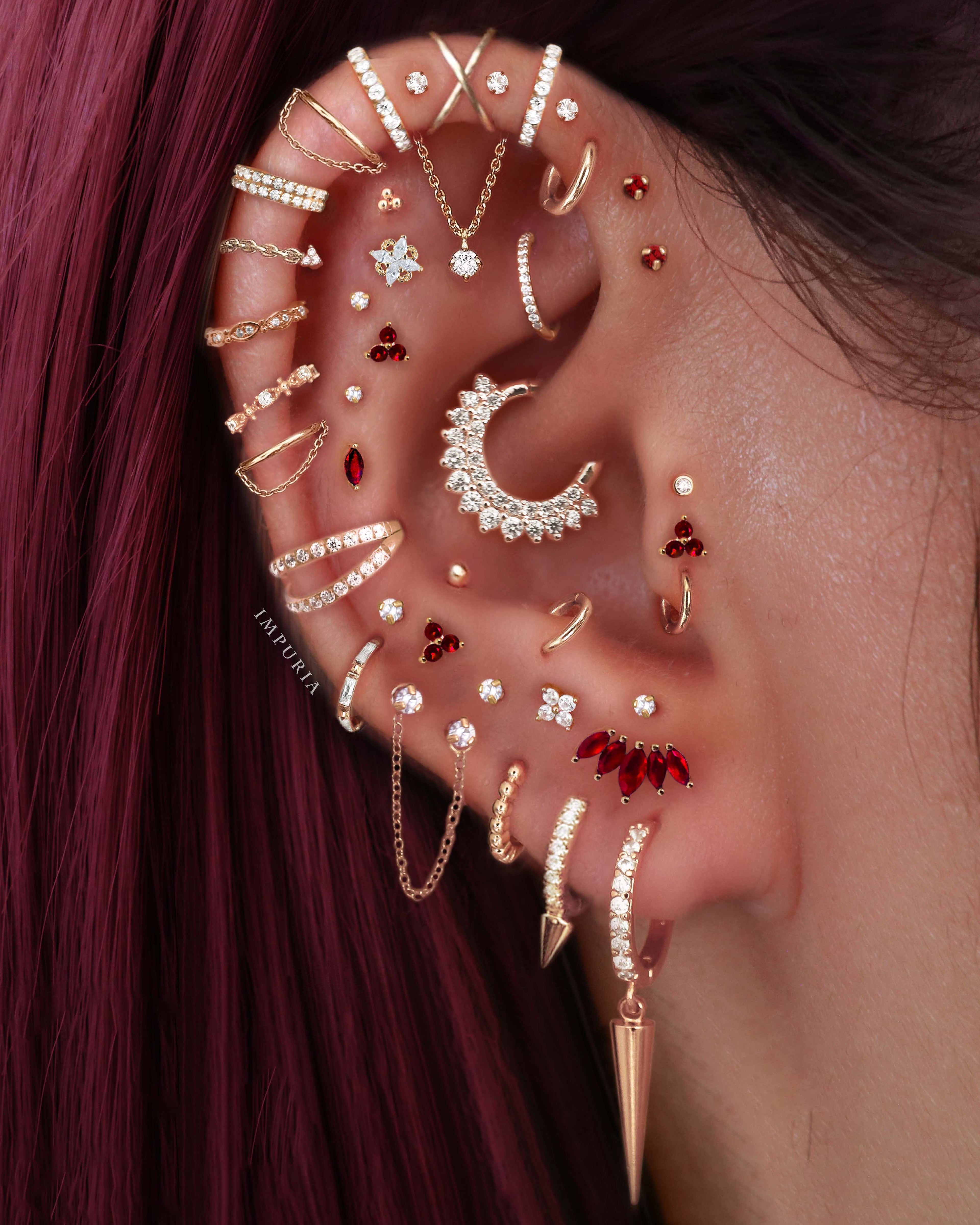 Globe Beaded Milgrain Hoop Ring Clicker