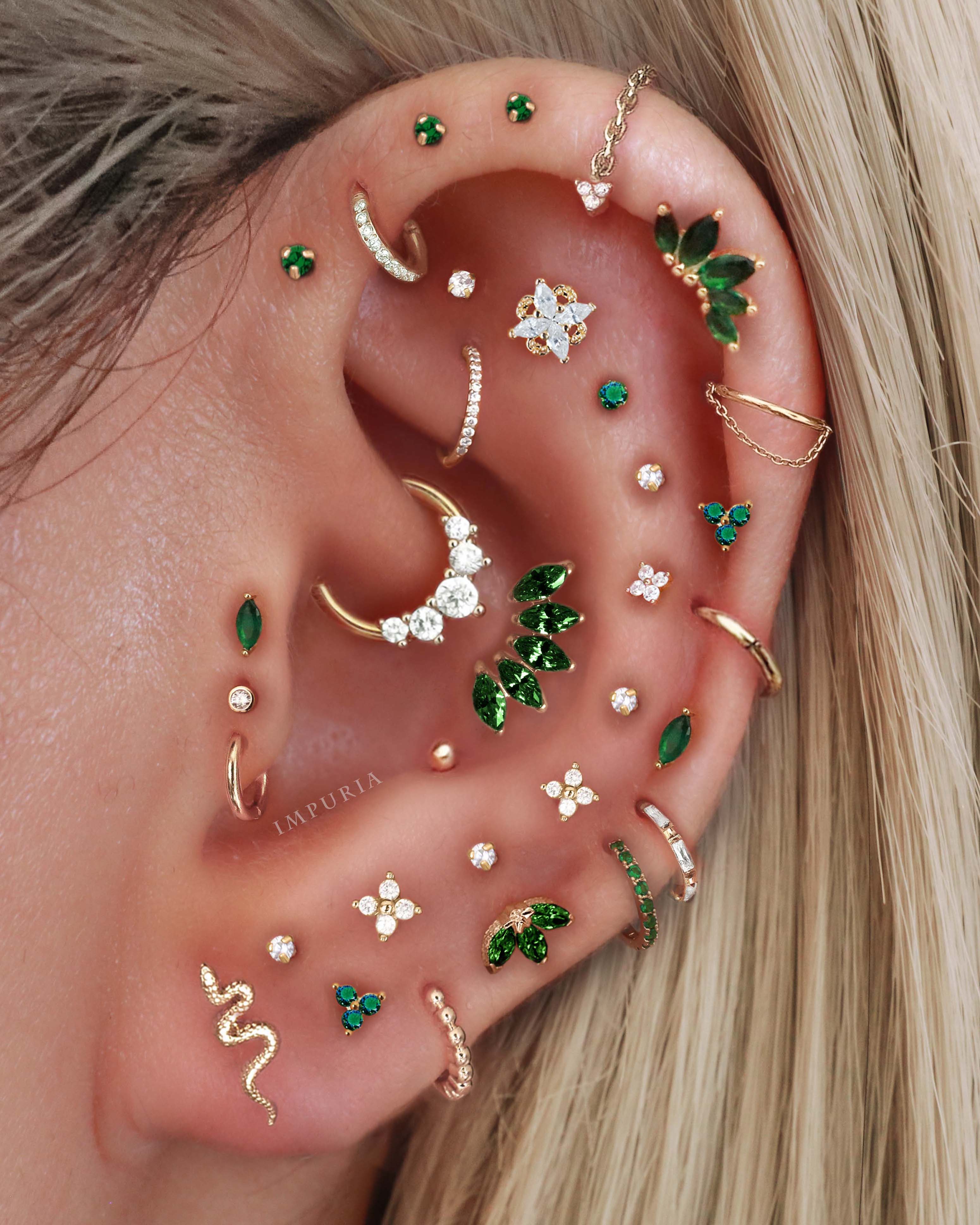 Alma Triple Marquise Cluster Ear Piercing Stud