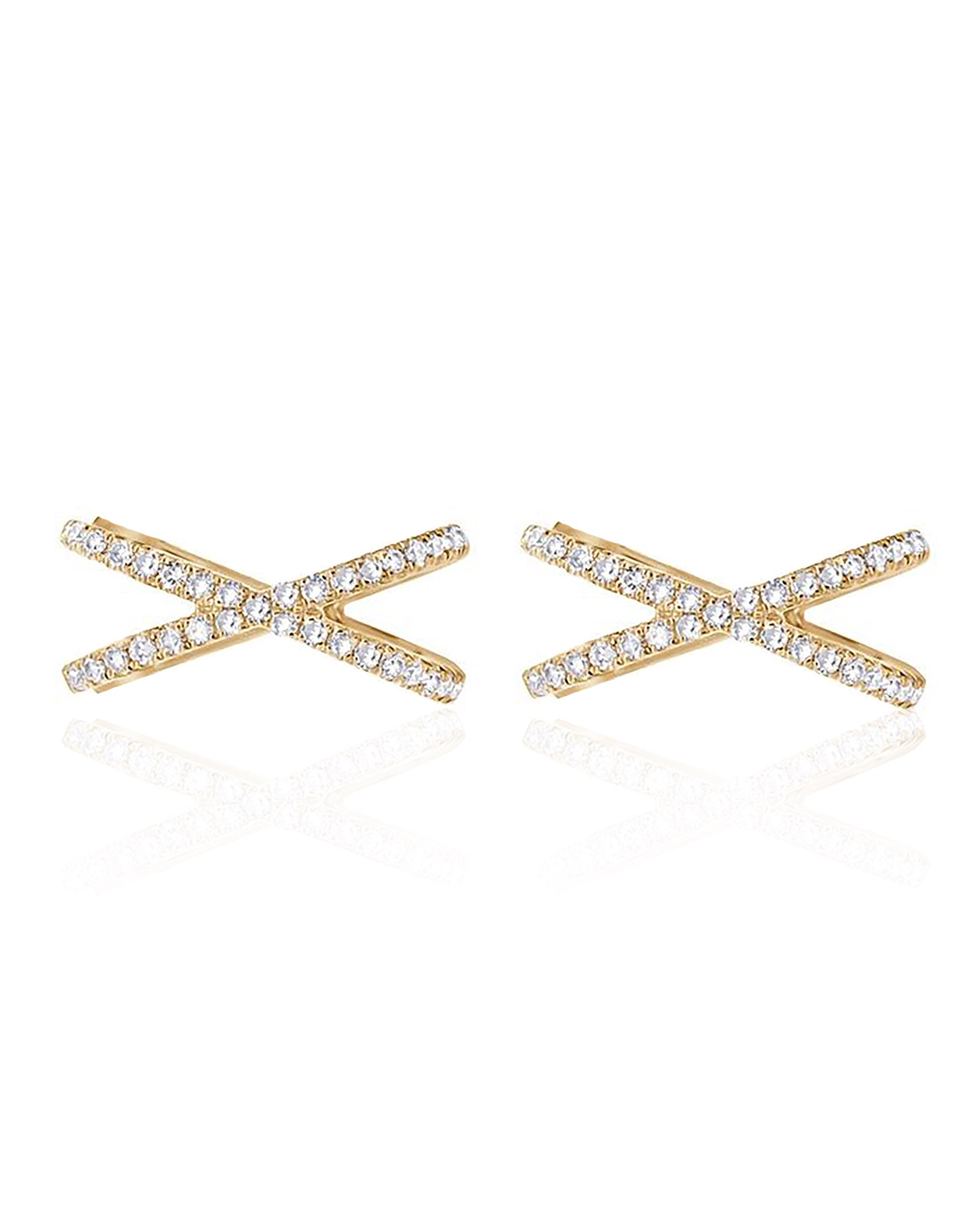 Olivia Crystal Pave Criss Cross X Ear Cuff Earring Set