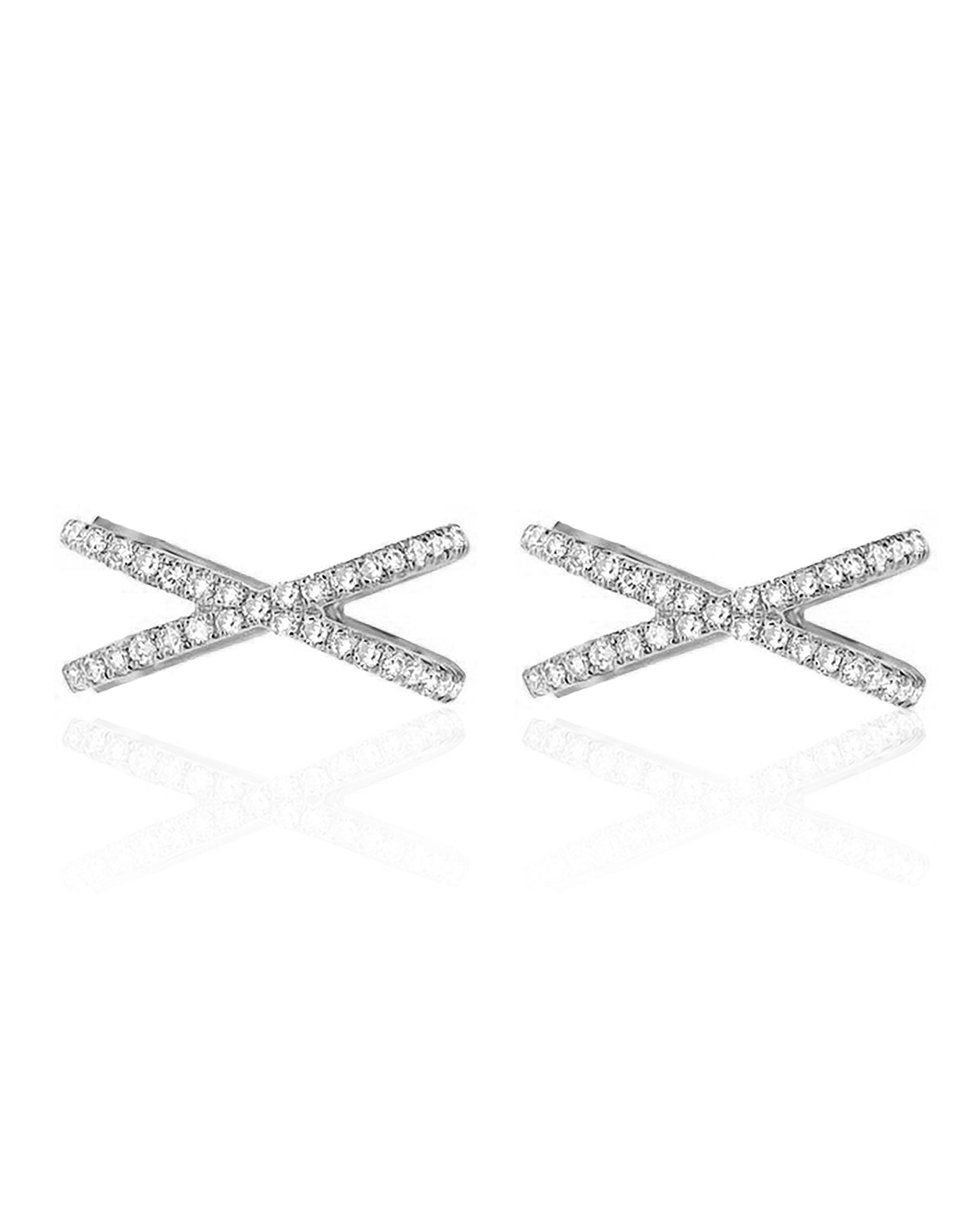 Olivia Crystal Pave Criss Cross X Ear Cuff Earring Set