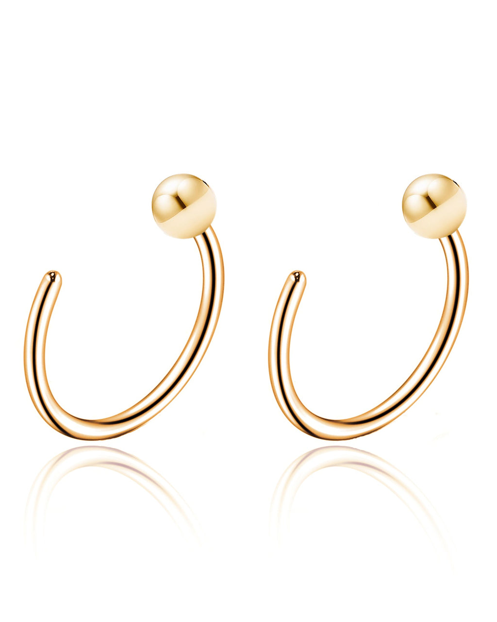 Em Minimalist Polished Ball Hoop Ring Earrings
