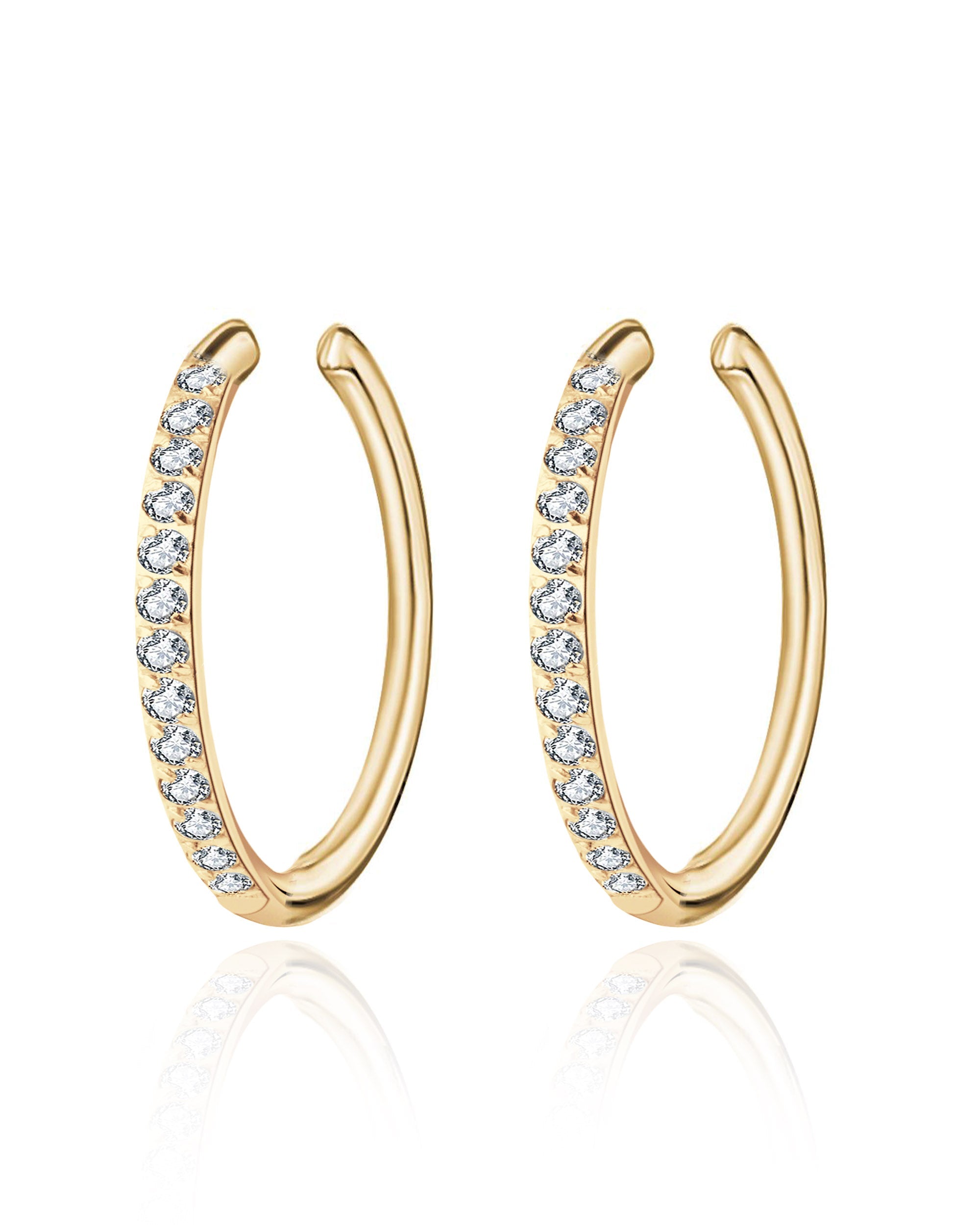 Glitter Crystal Pave Eternity Ear Cuff Earring Set