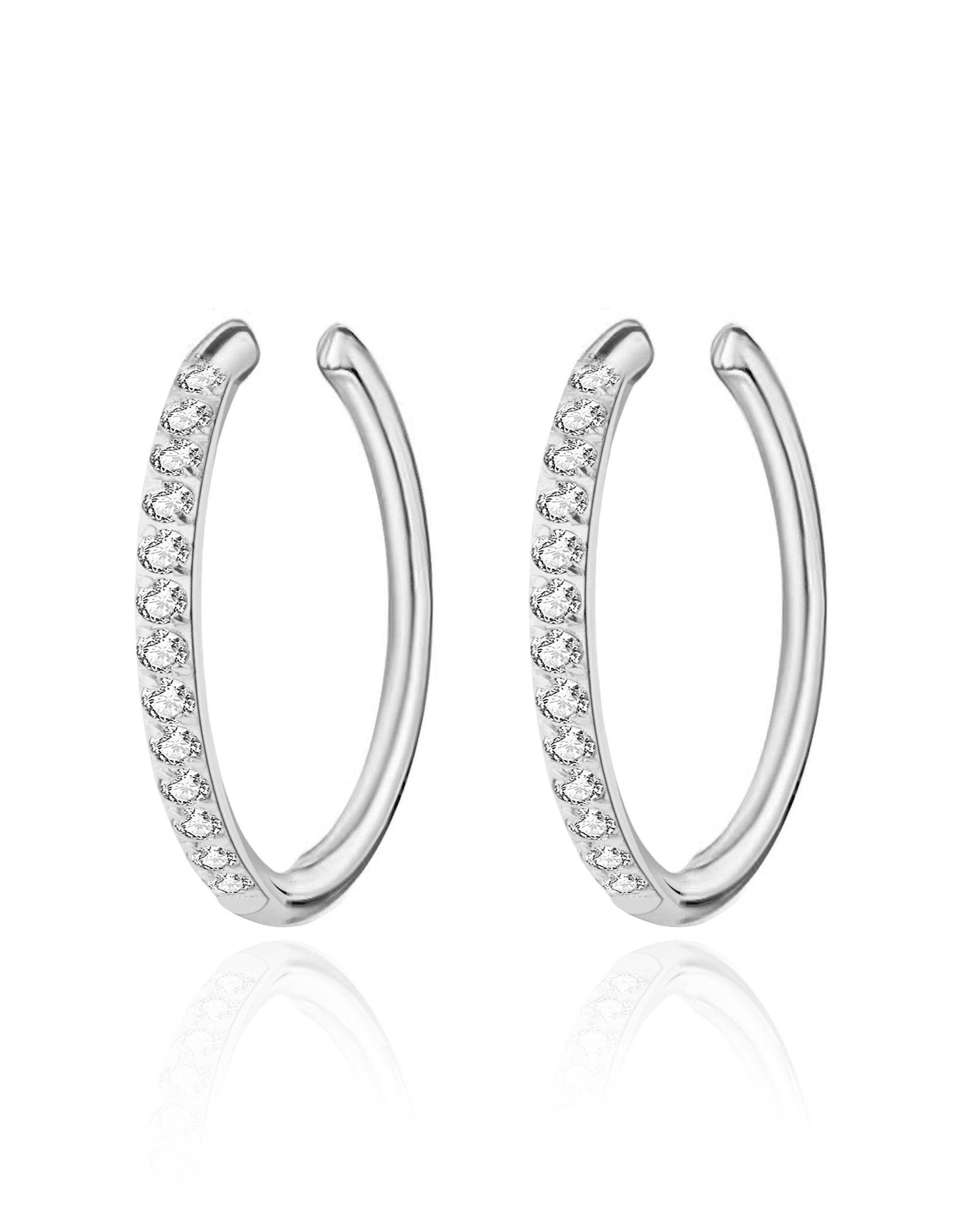 Glitter Crystal Pave Eternity Ear Cuff Earring Set