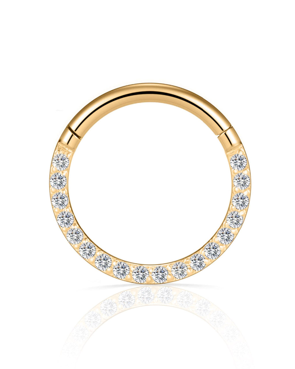 Glitter Crystal Pave Eternity Ear Piercing Ring Hoop Clicker