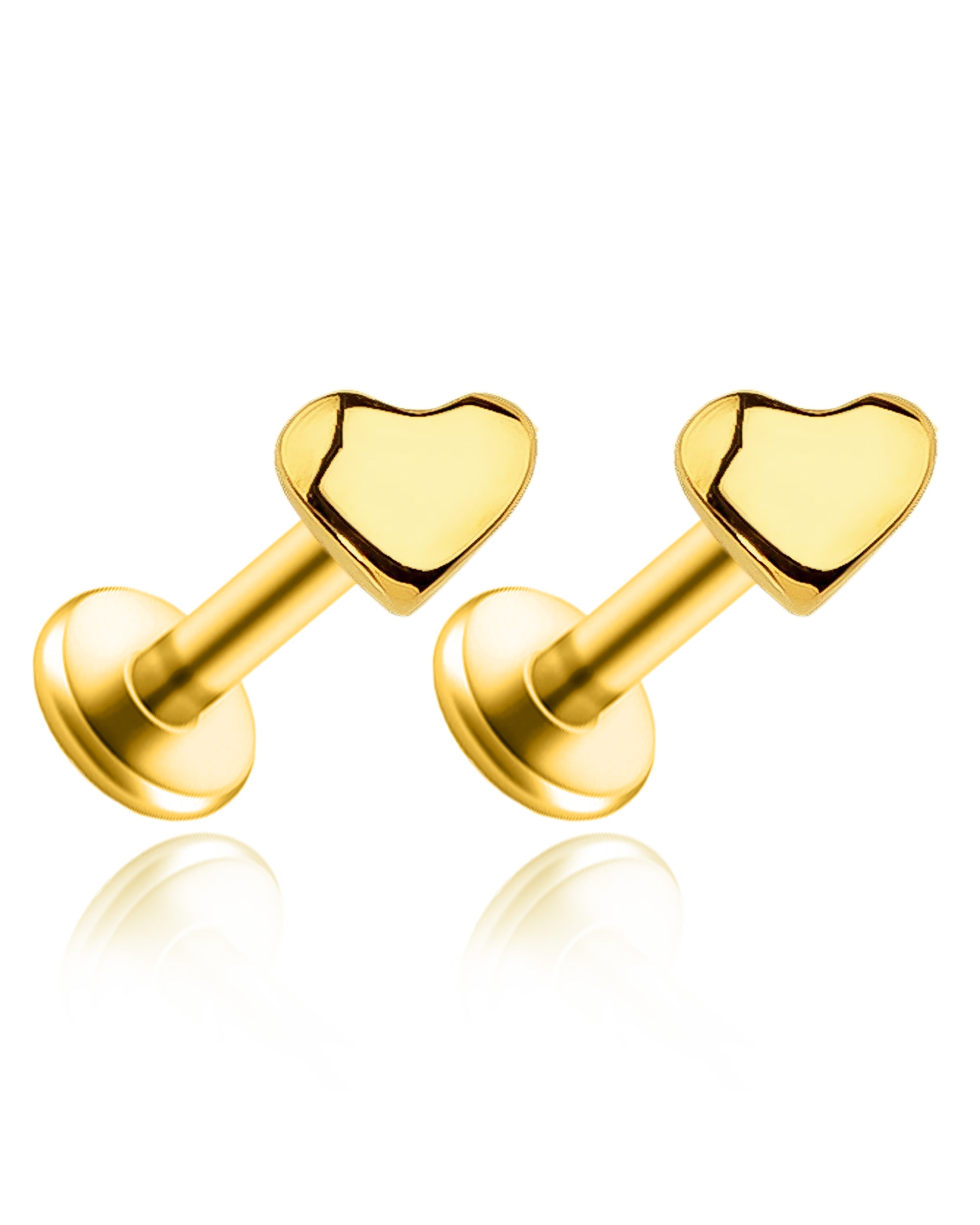 Darling Heart Polished Ear Piercing Earring Stud Set