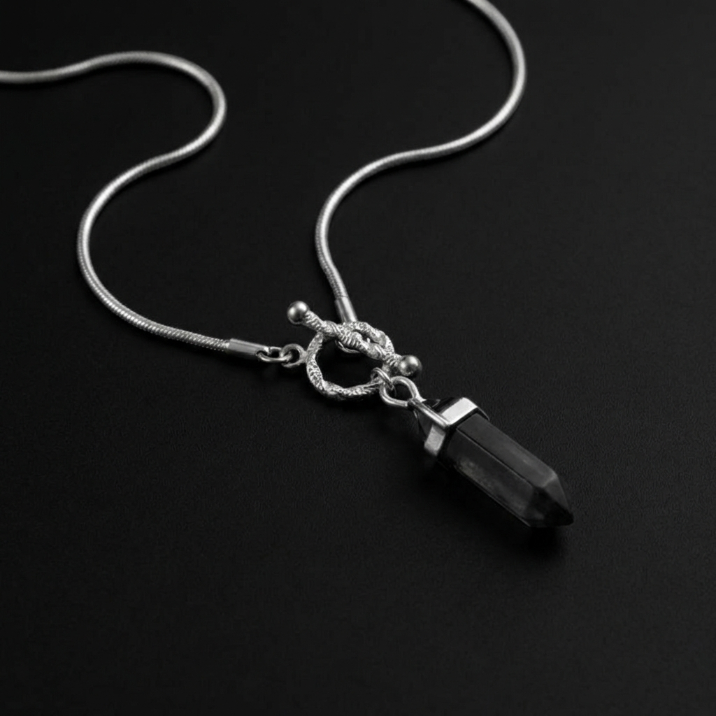 Onyx Shard Stainless Steel Necklace