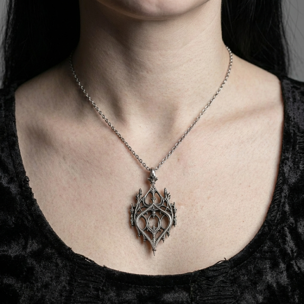 Cathedral Gothic Stainless Steel Necklace