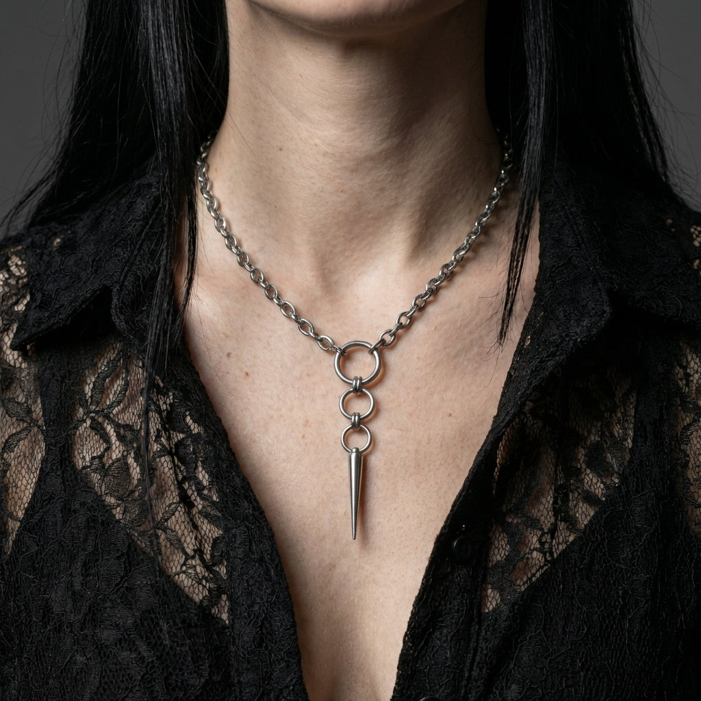 Hoop Spike Stainless Steel Necklace