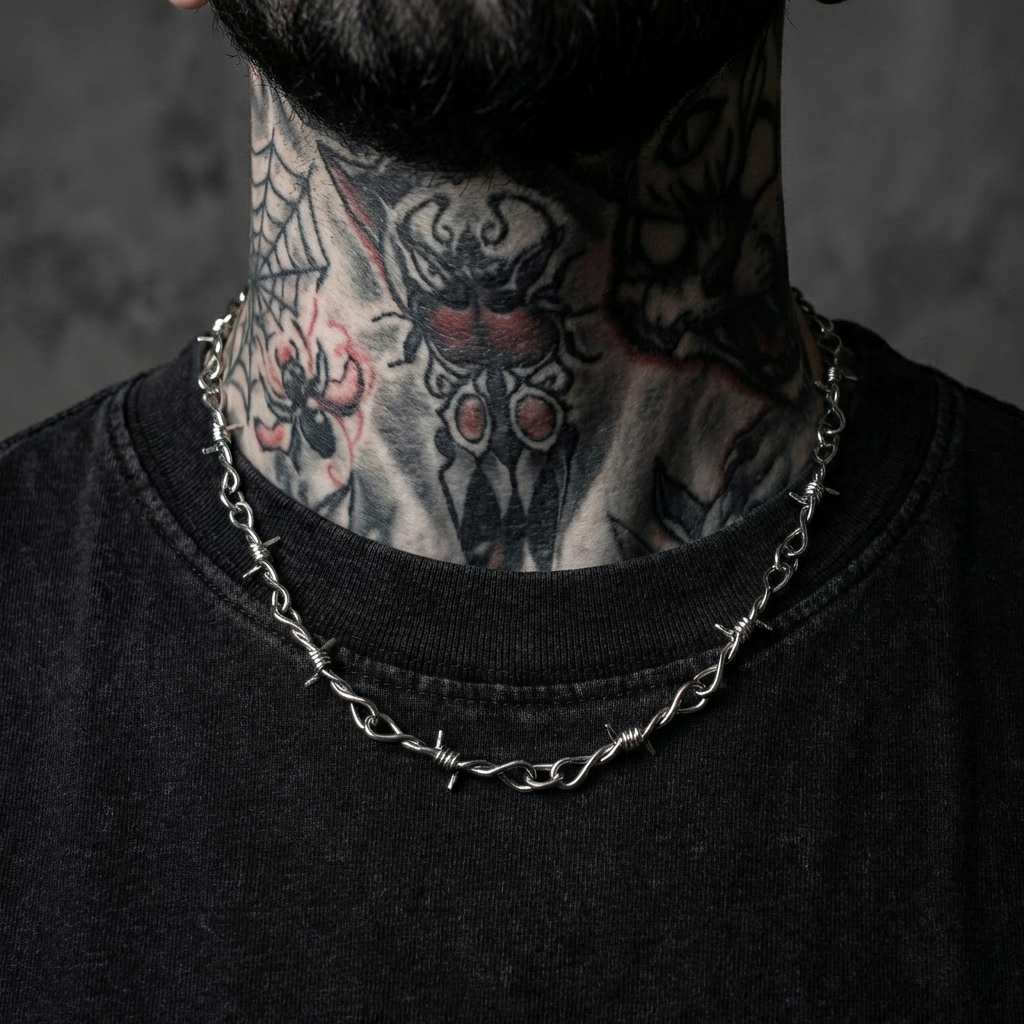 Barb Wire Stainless Steel Jewelry Set