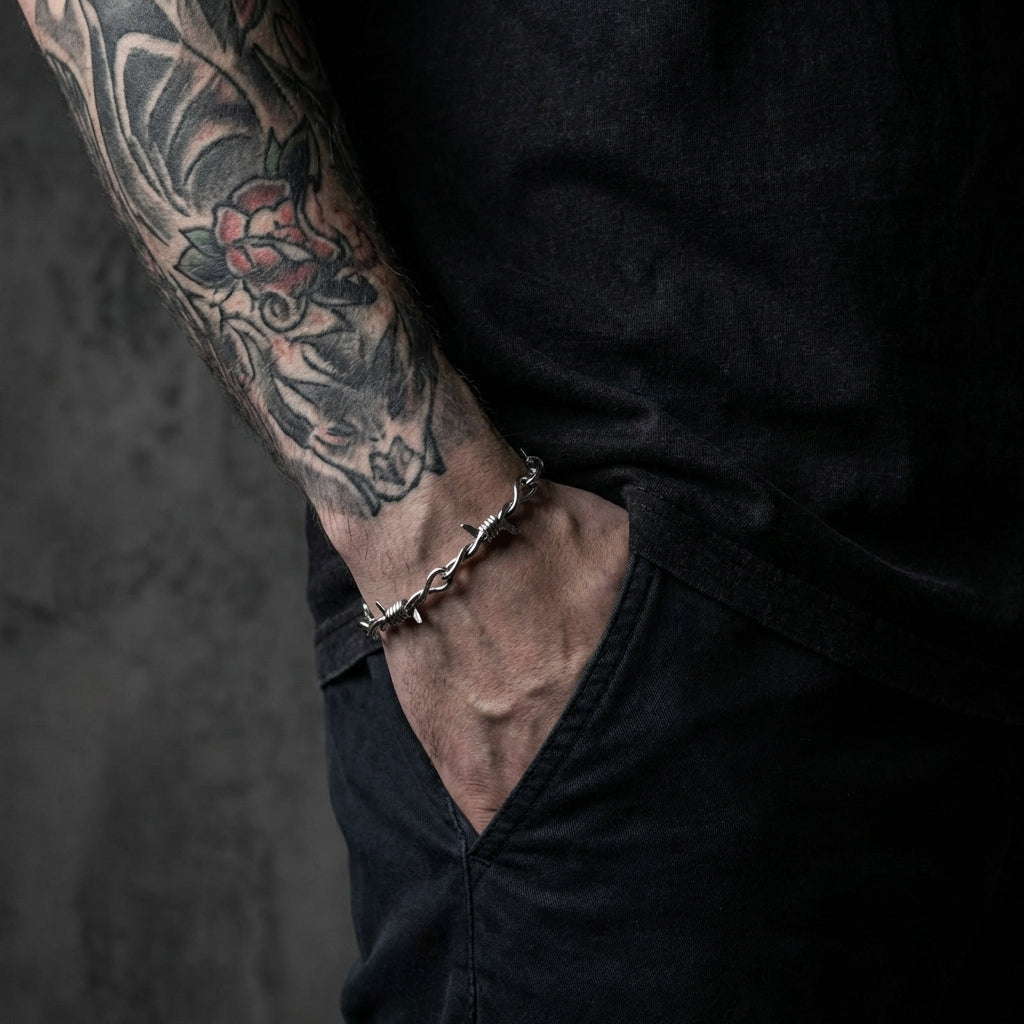 Barb Wire Stainless Steel Jewelry Set