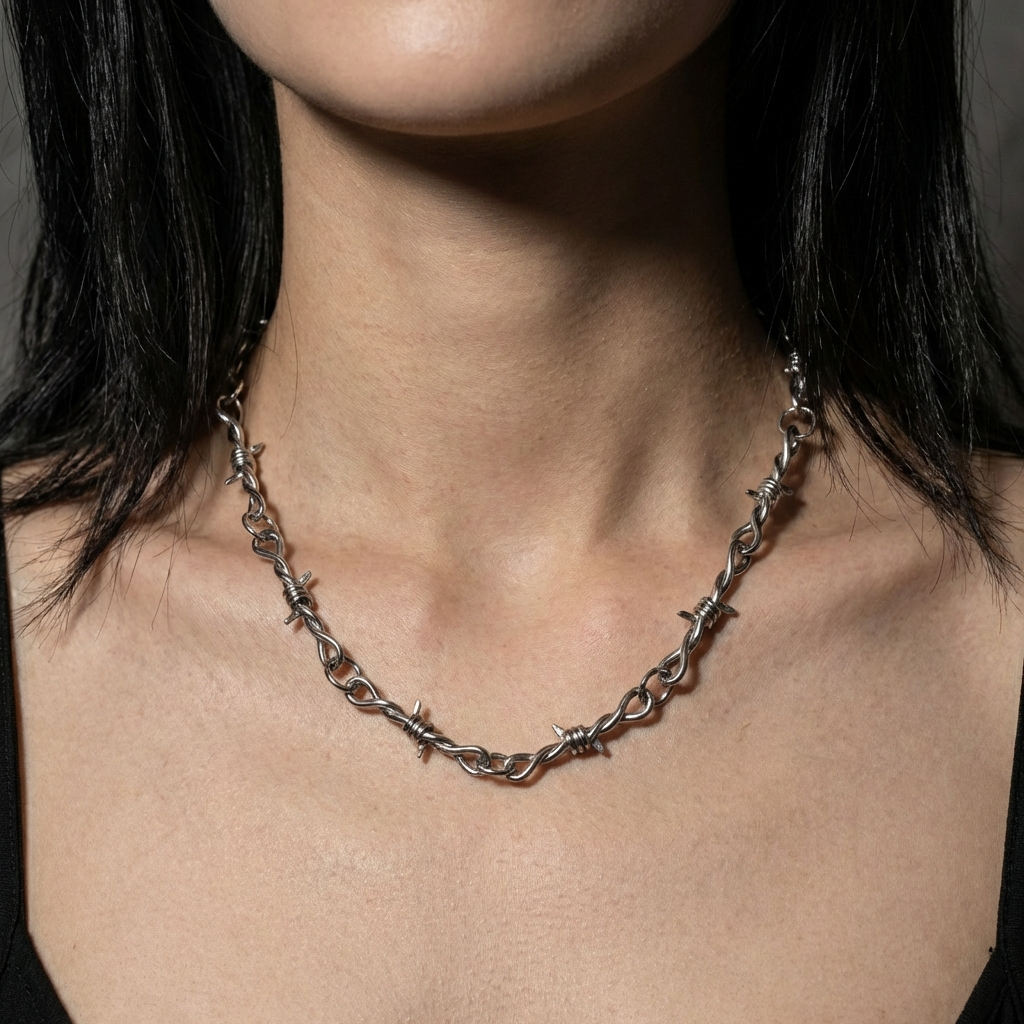Barb Wire Stainless Steel Jewelry Set