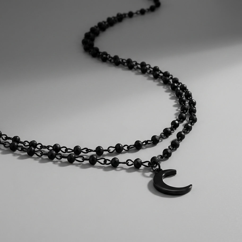 Crescent Moon Stainless Steel Choker