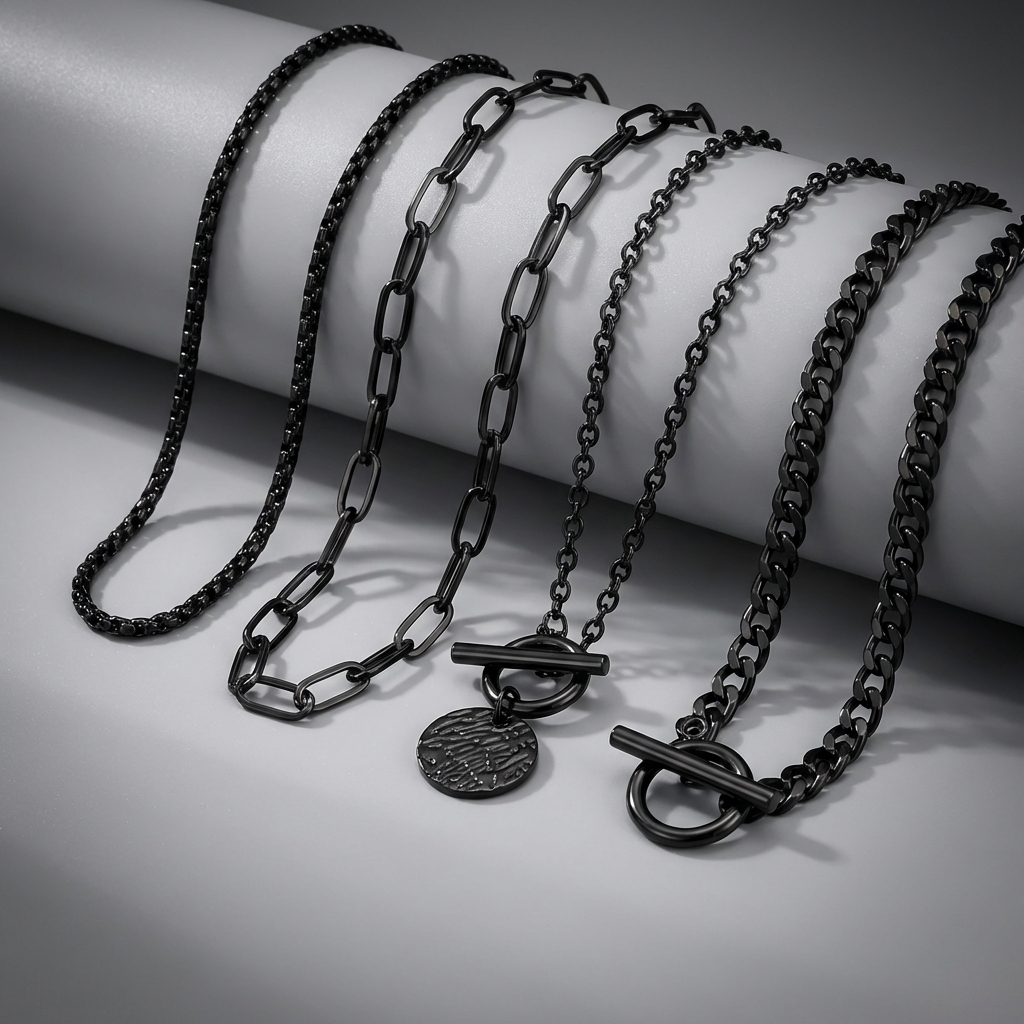 Blackout Layered Stainless Steel Necklace