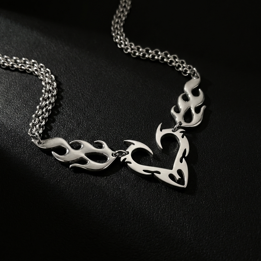 Flame Heart Stainless Steel Choker