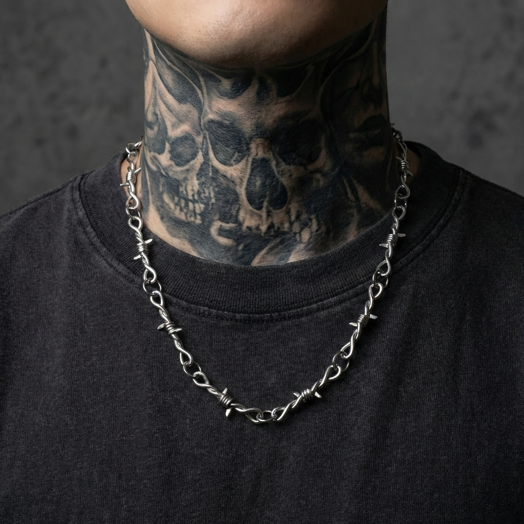 Barb Wire Stainless Steel Necklace