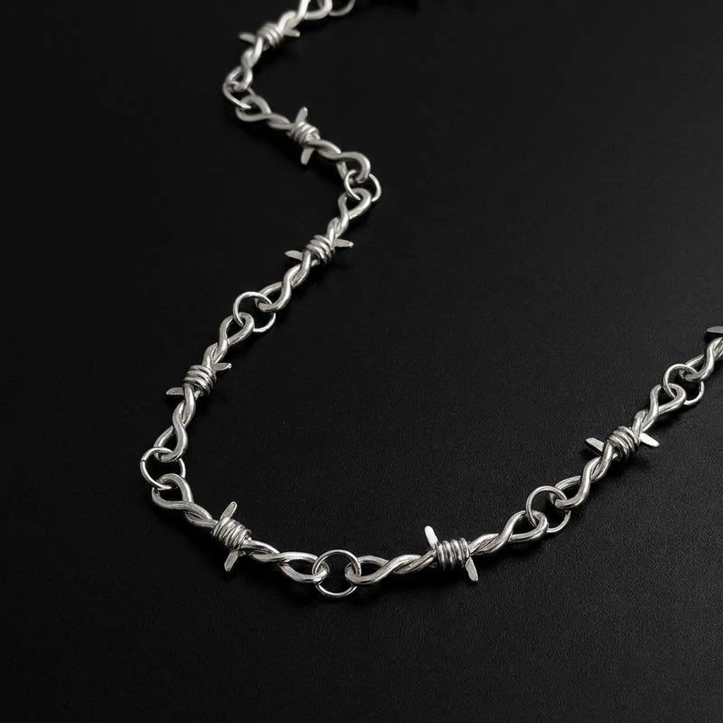 Barb Wire Stainless Steel Necklace