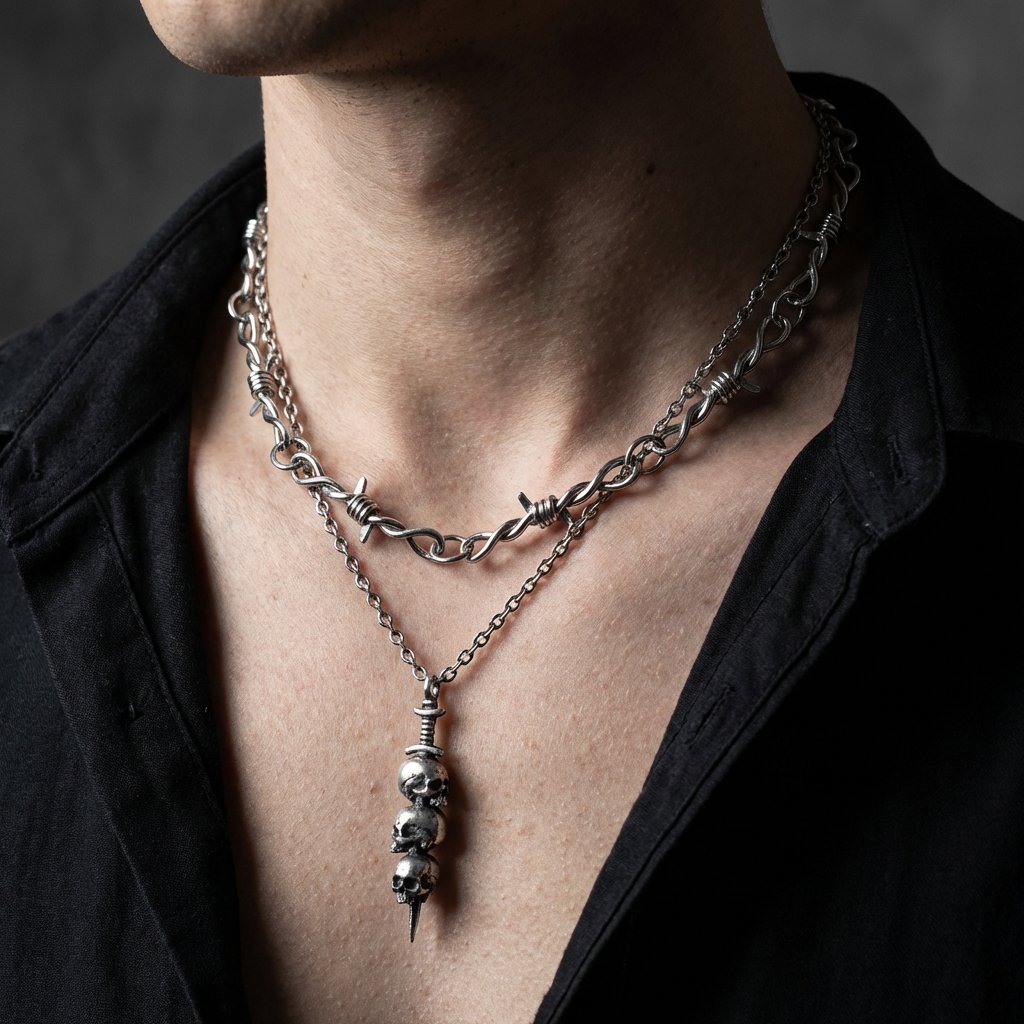 Barb Wire Stainless Steel Necklace