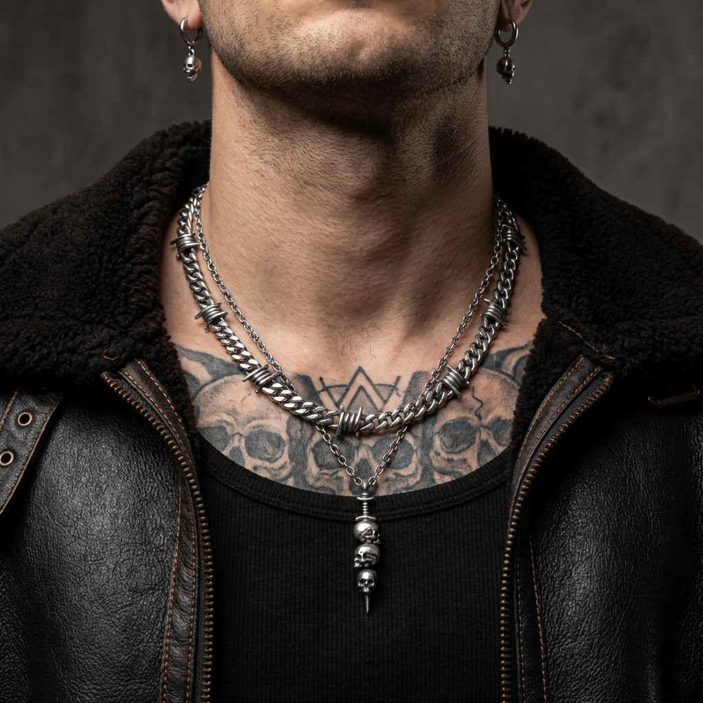 9mm Barb Wire Cuban Link Stainless Steel Chain
