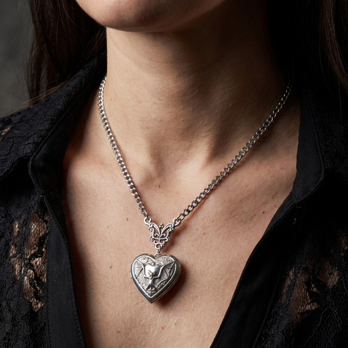 Bat Locket Stainless Steel Necklace