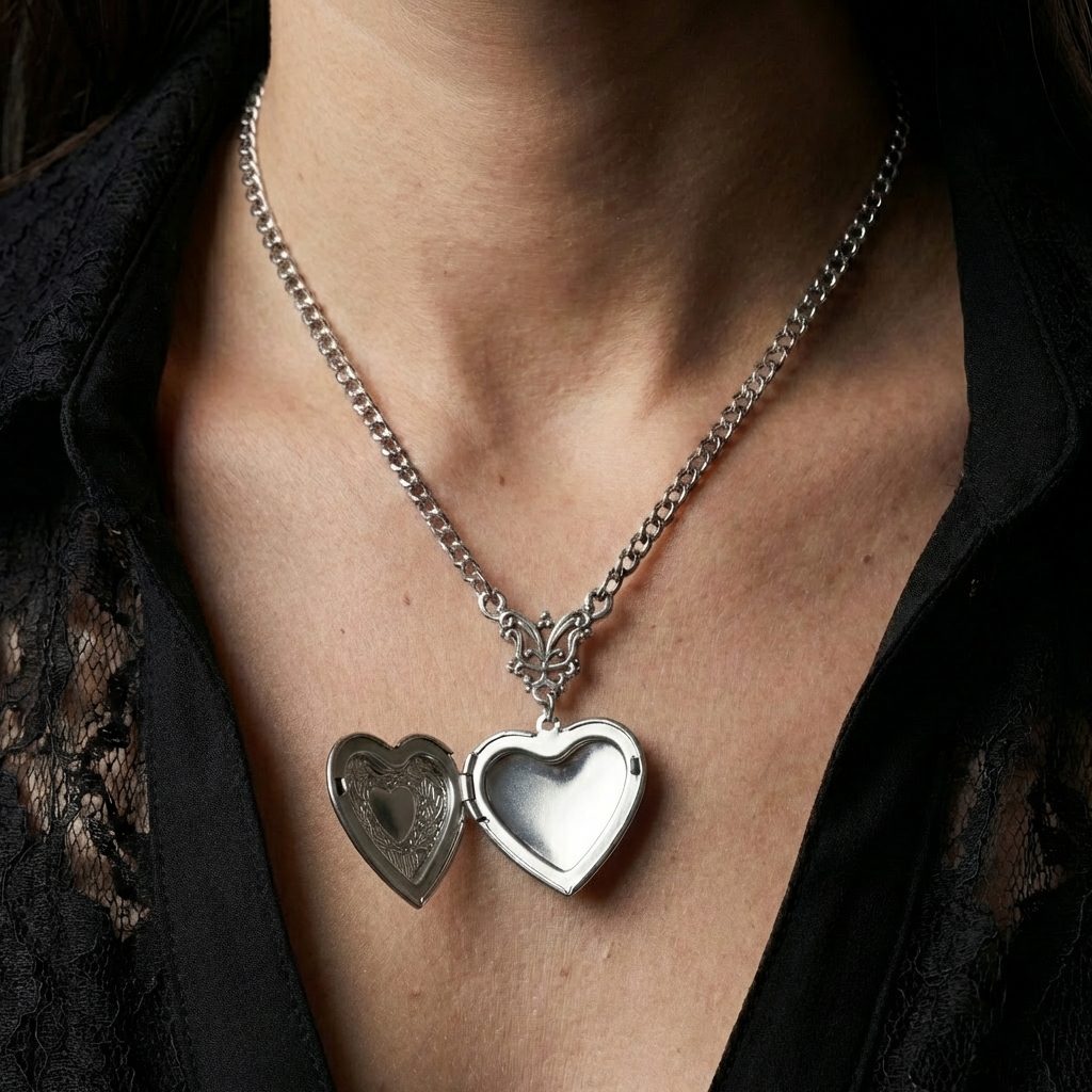 Bat Locket Stainless Steel Necklace