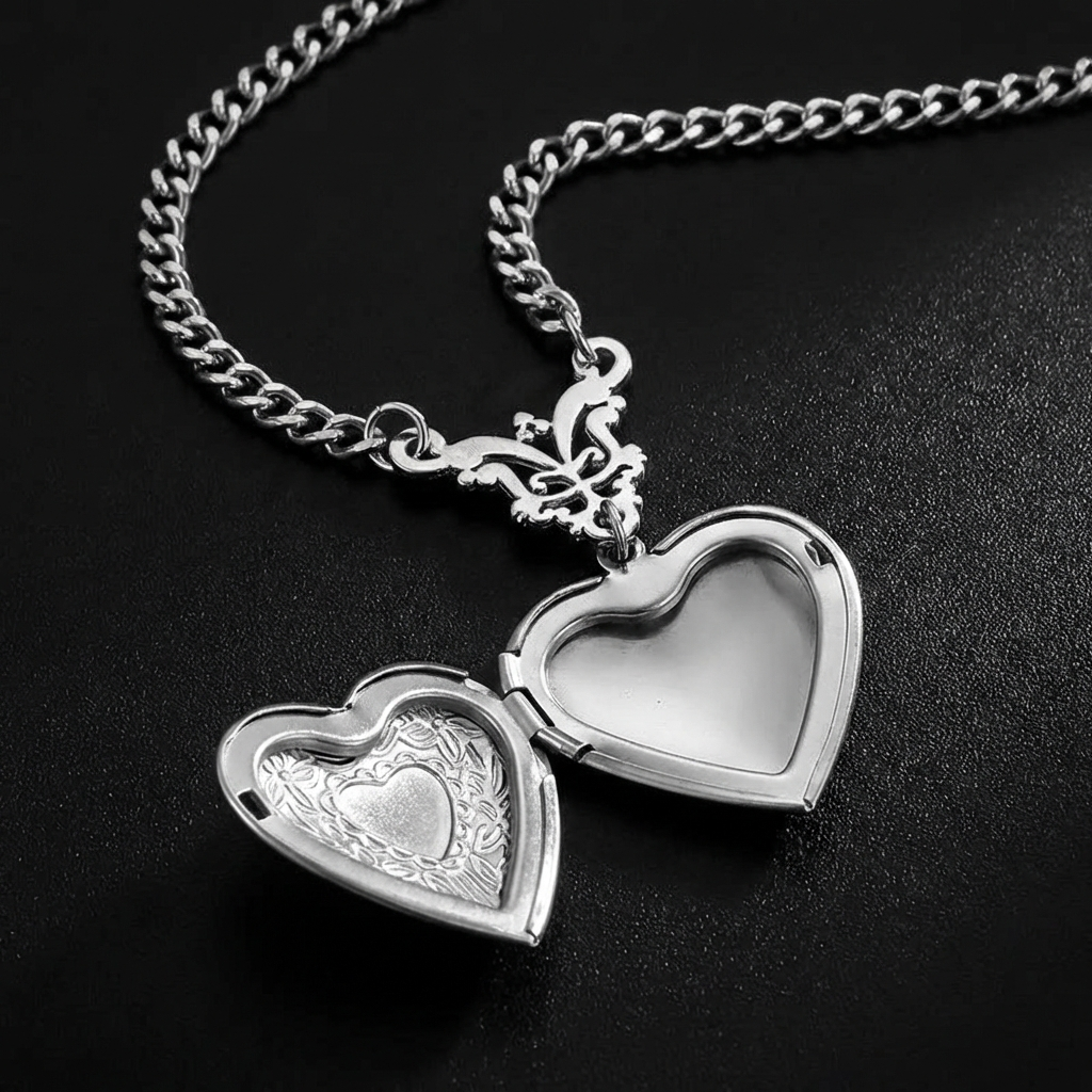 Bat Locket Stainless Steel Necklace