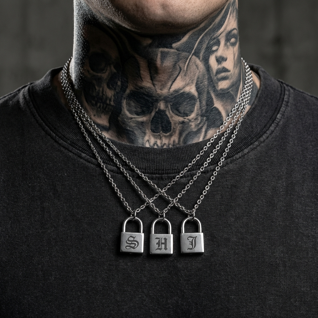 Gothic Lock Stainless Steel Necklace