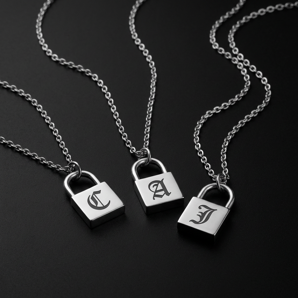 Gothic Lock Stainless Steel Necklace