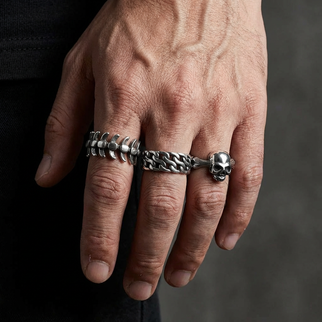 Vertebrae Stainless Steel Ring