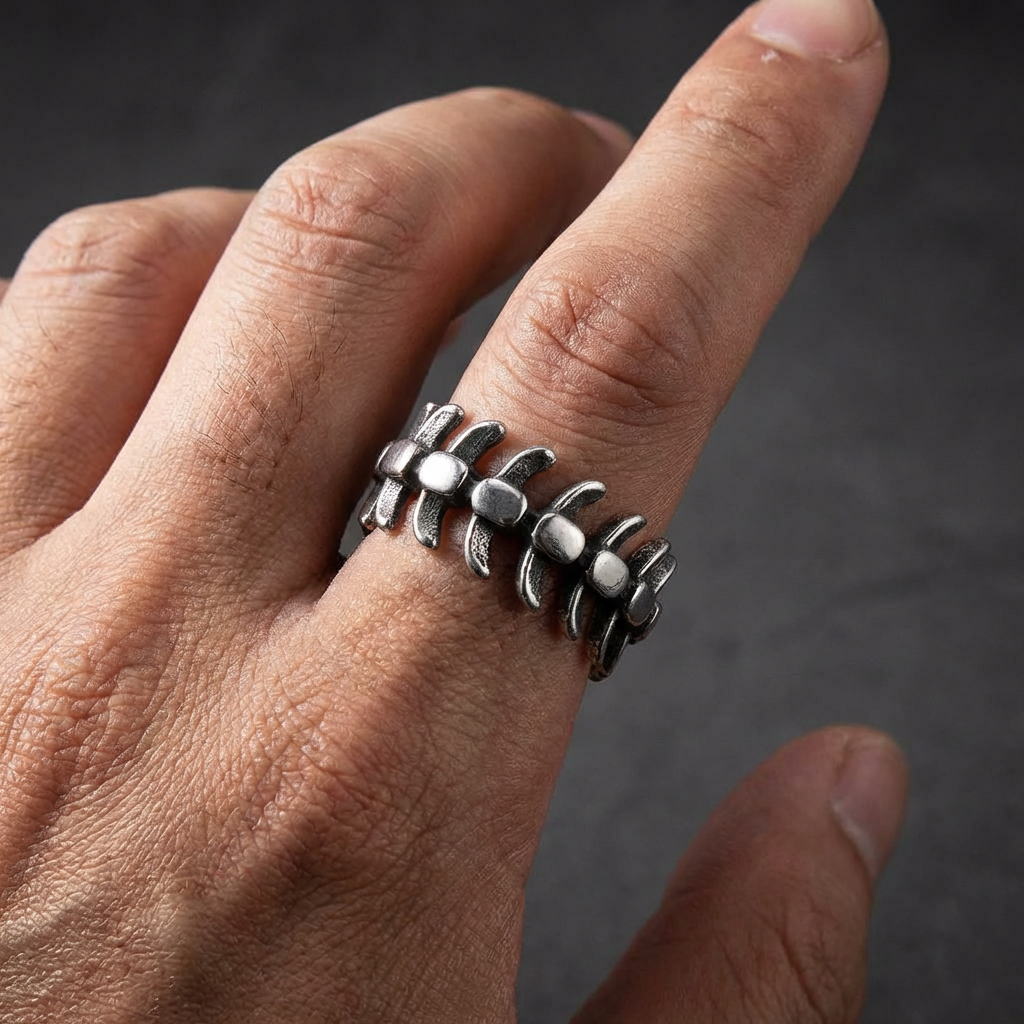 Vertebrae Stainless Steel Ring
