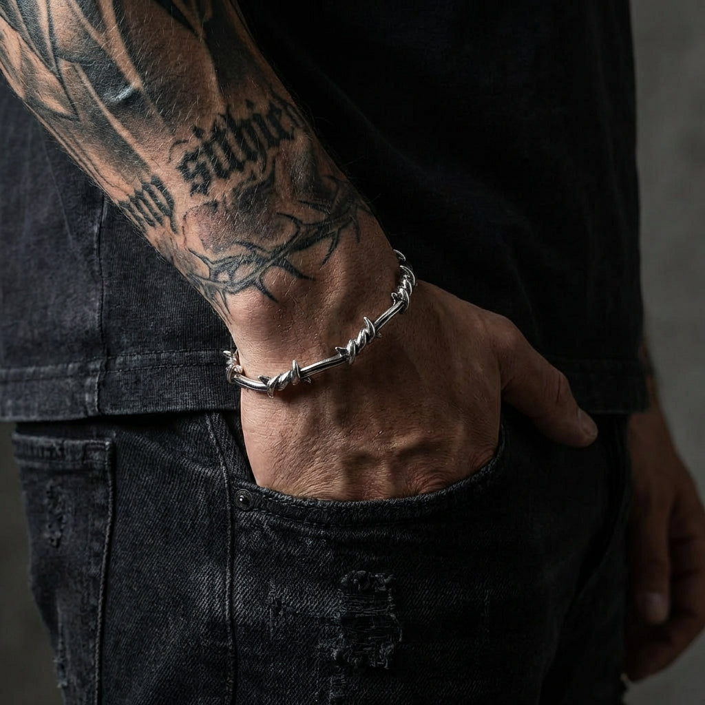 Barb Wire Stainless Steel Bracelet