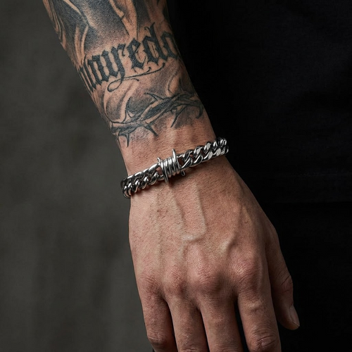 Barb Cuban Link Stainless Steel Bracelet