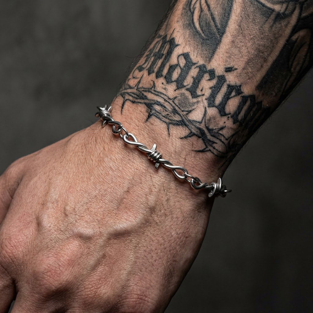 Barbed Wire Stainless Steel Bracelet