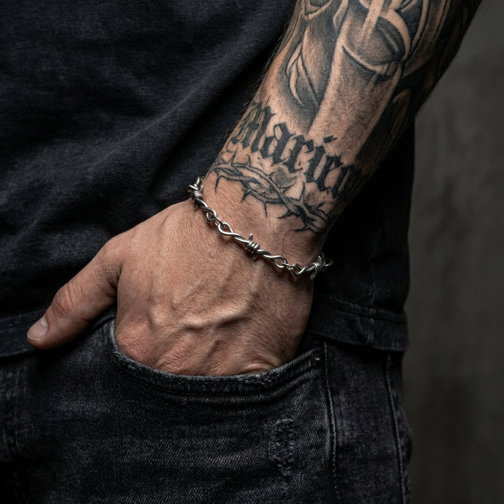 Barbed Wire Stainless Steel Bracelet