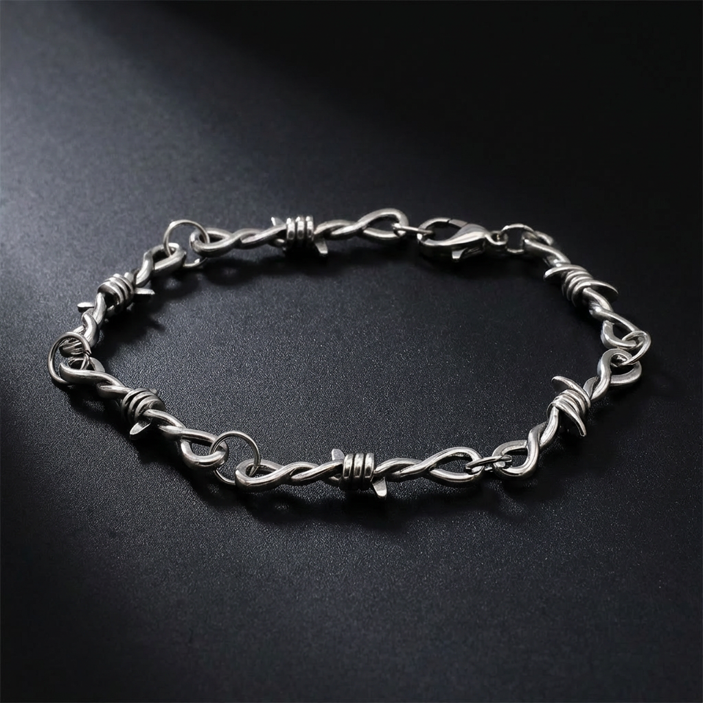 Barbed Wire Stainless Steel Bracelet