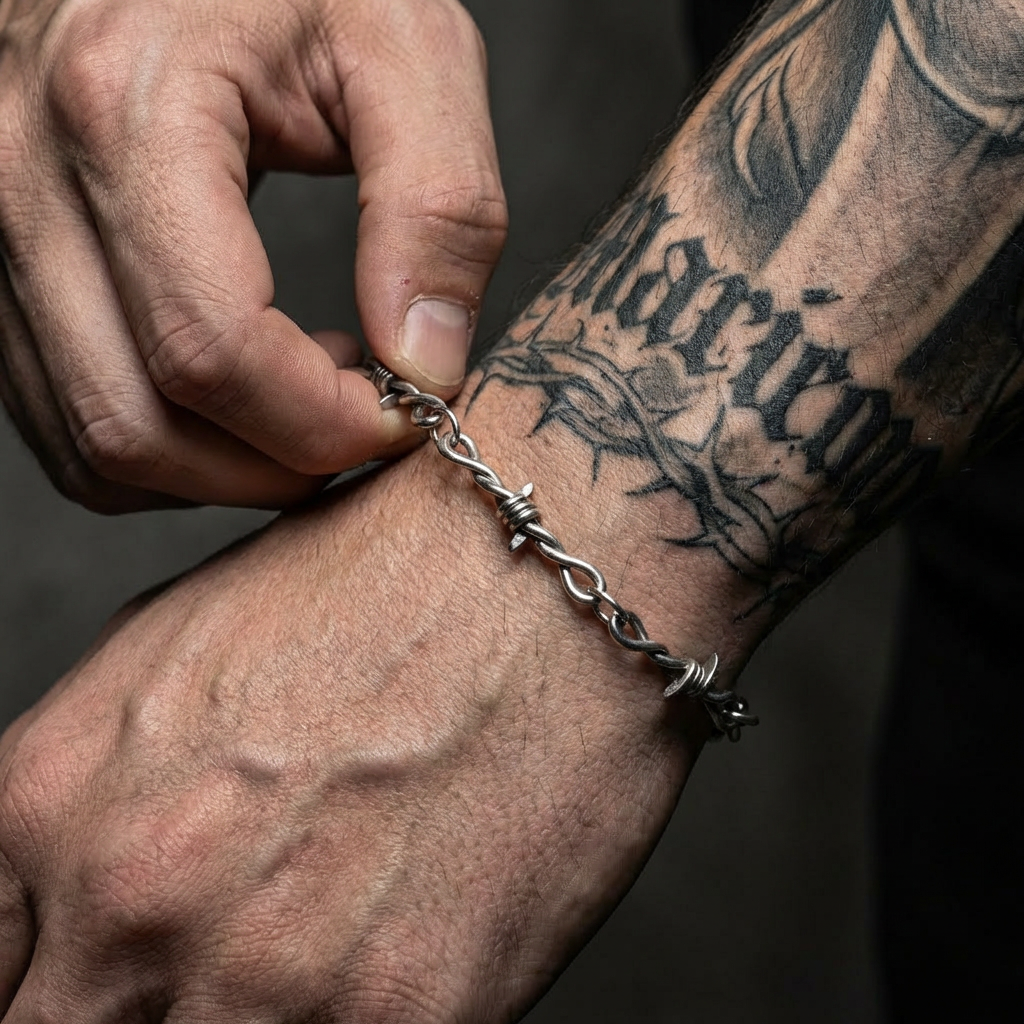 Barbed Wire Stainless Steel Bracelet
