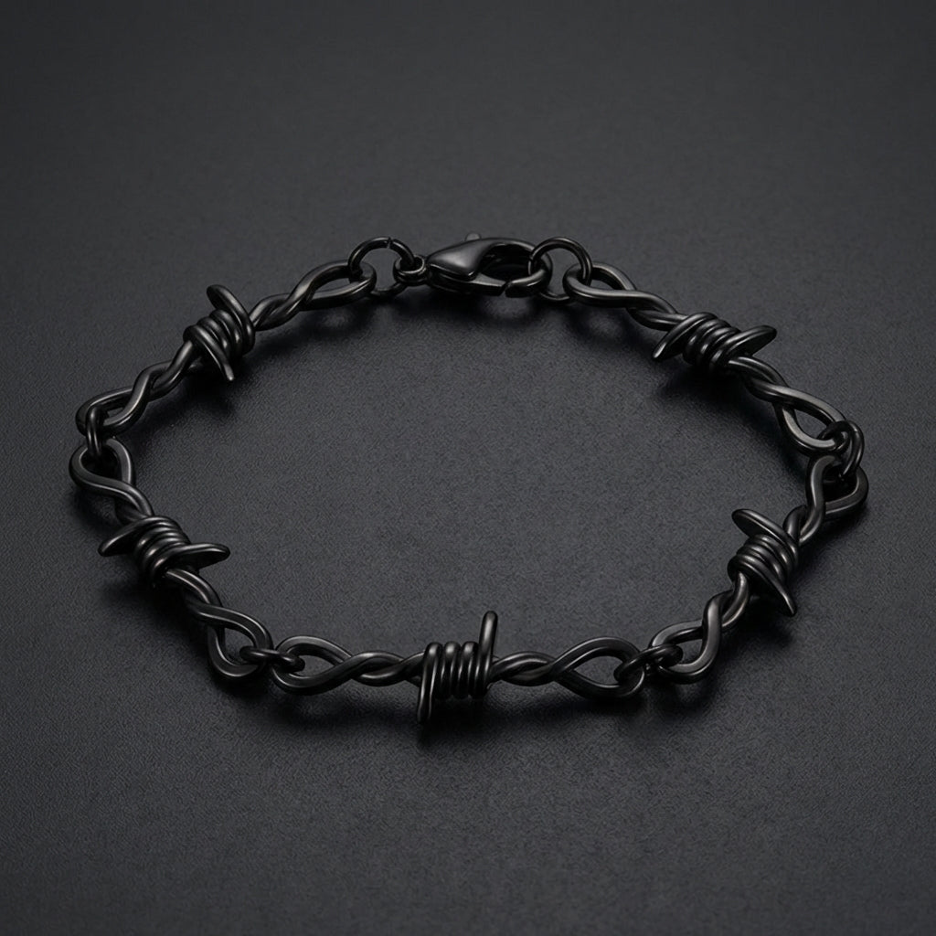 Black Barbed Wire Stainless Steel Bracelet