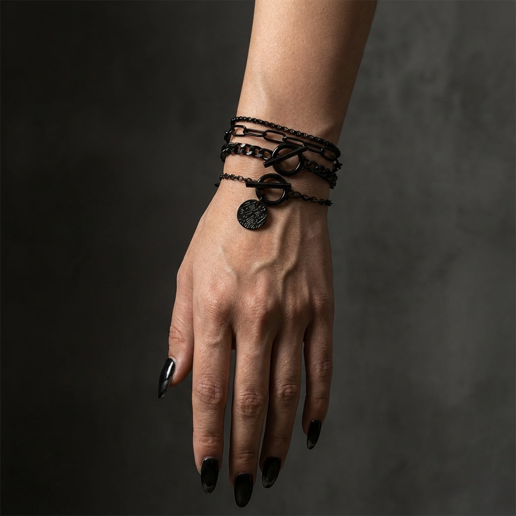 Blackout Layered Stainless Steel Bracelet
