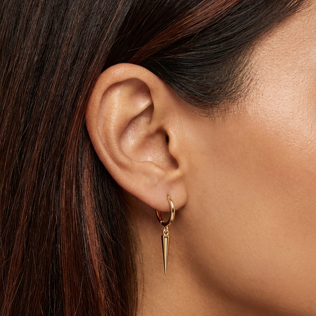 Spike Stainless Steel Hoop Earrings