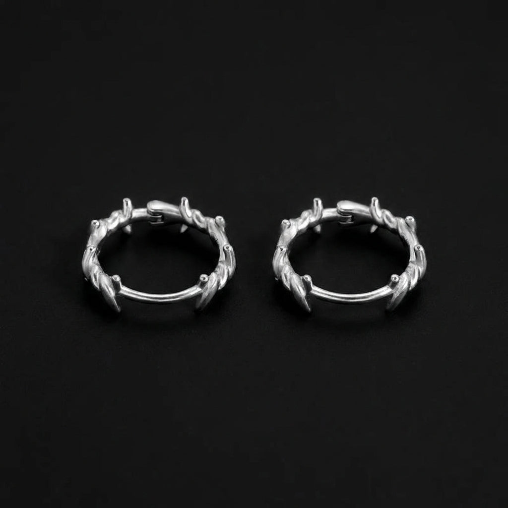 Barb Wire Stainless Steel Earrings
